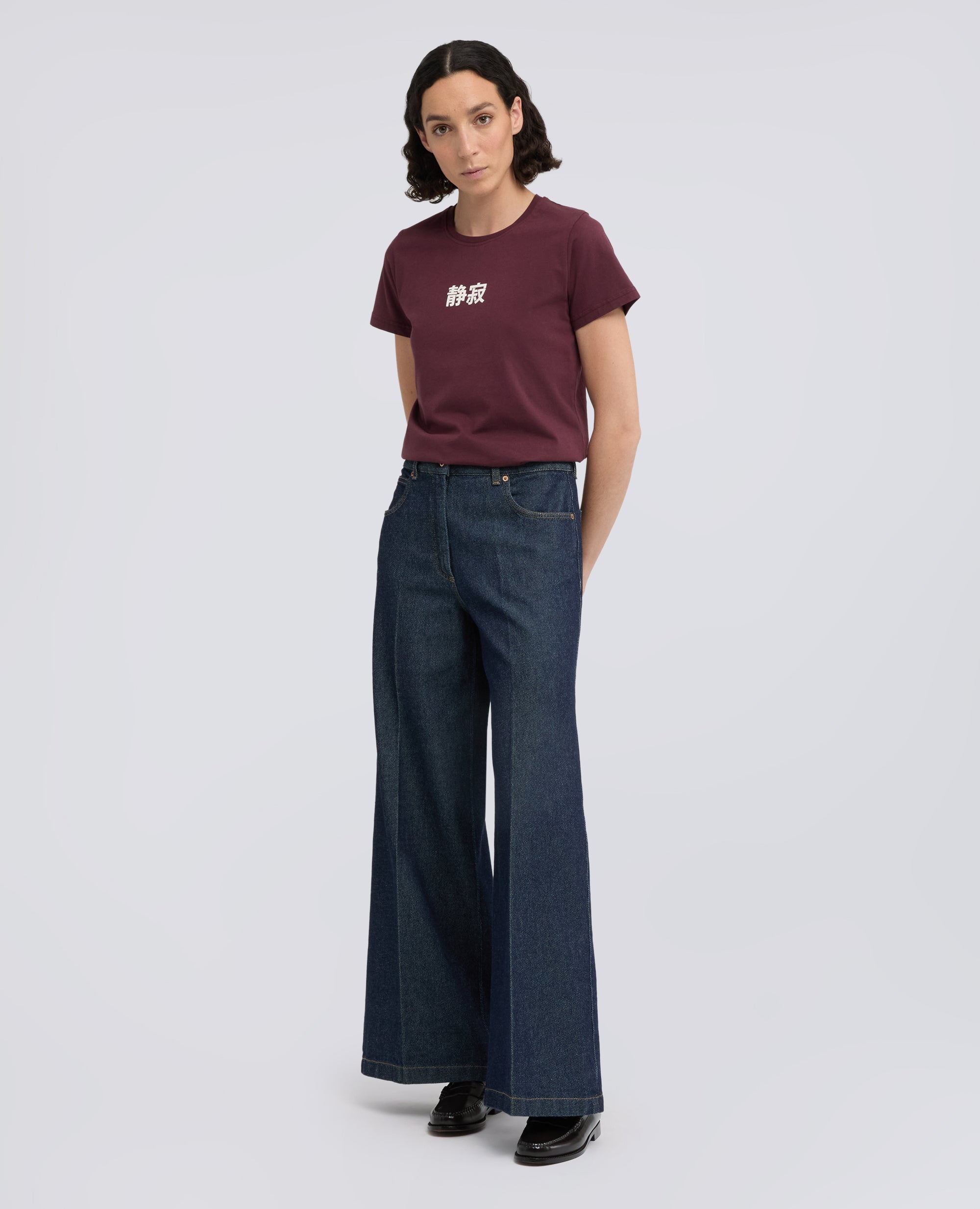 T-SHIRT IN JERSEY DI COTONE ON STAMPA -SILENZIO- IN GIAPPONESE - RED - ASPESI