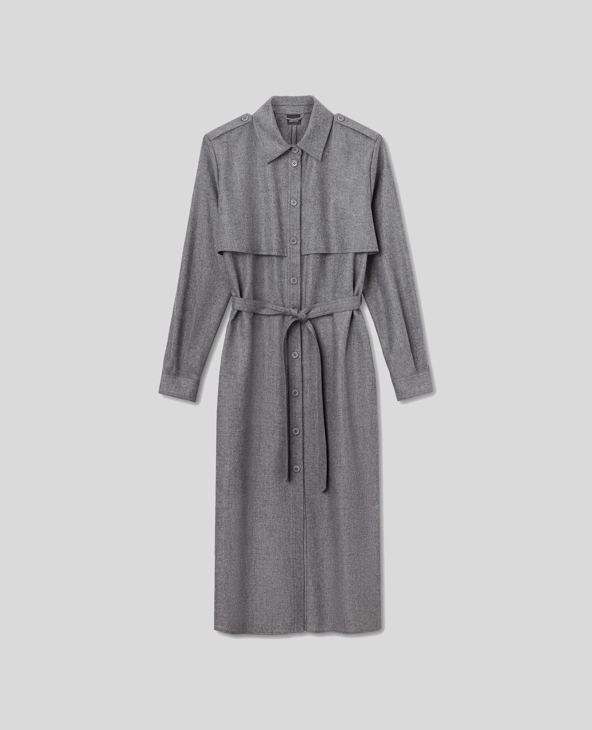 ABITO TRENCH IN FLANELLA LANA/CASHMERE-GRIGIO-GREY-GRIS-GRAU-GRIS