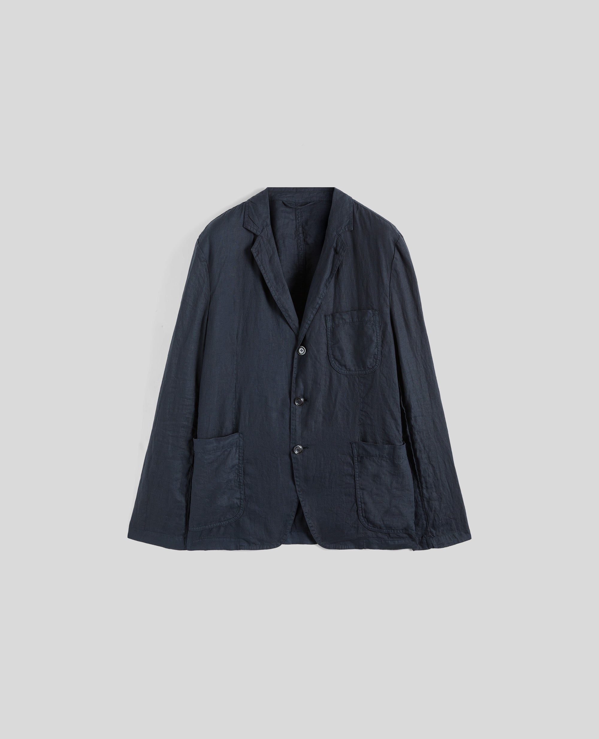 BLAZER IN LINO-NAVY-NAVY-AZUL MARINO-NAVY-NAVY