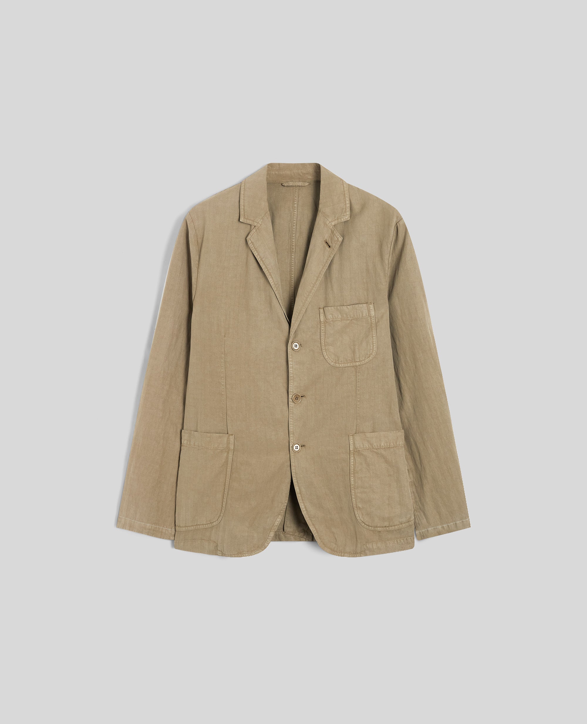 BLAZER IN TWILL DI COTONE E LYOCELL-TERRA-EARTH-TIERRA-ERDE-TERRE