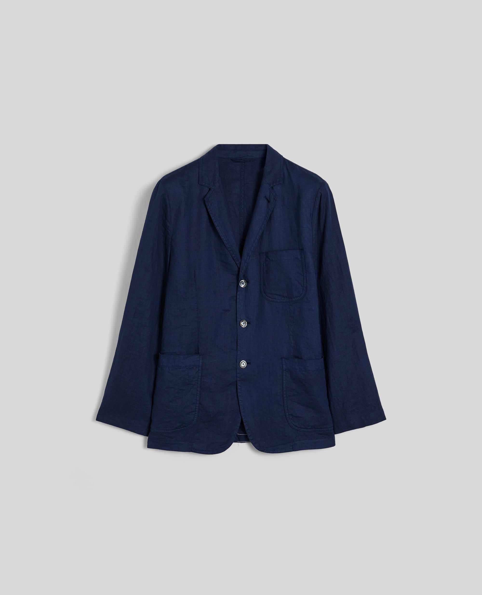 BLAZER SAMURAKI IN LINO LEGGERO-BLU-BLUE-AZUL-BLAU-BLEU