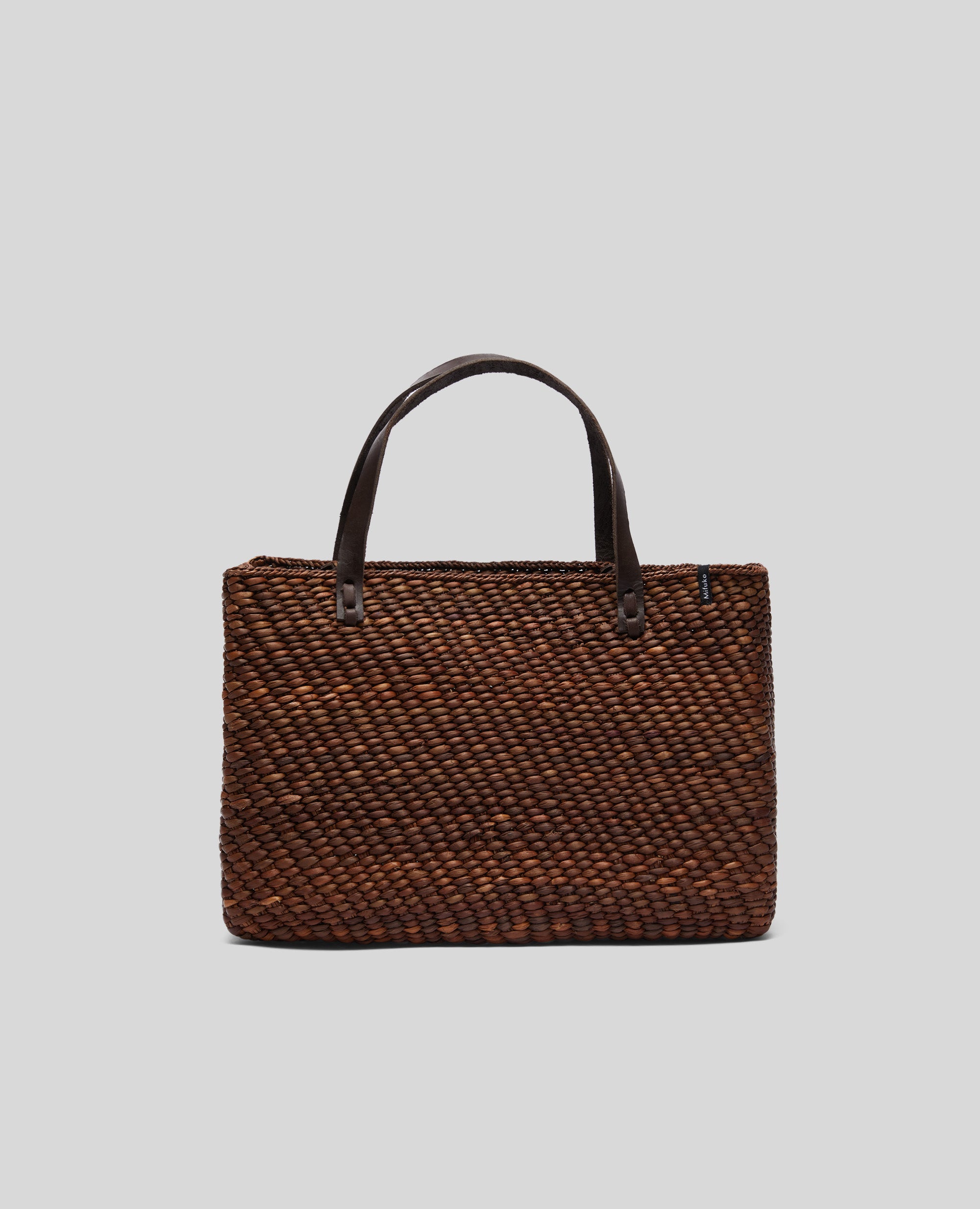 BORSA TOTE PICCOLA IN ERBA VEGETALE-CUOIO-TAN-CUERO-HELLBRAUN-CUIR