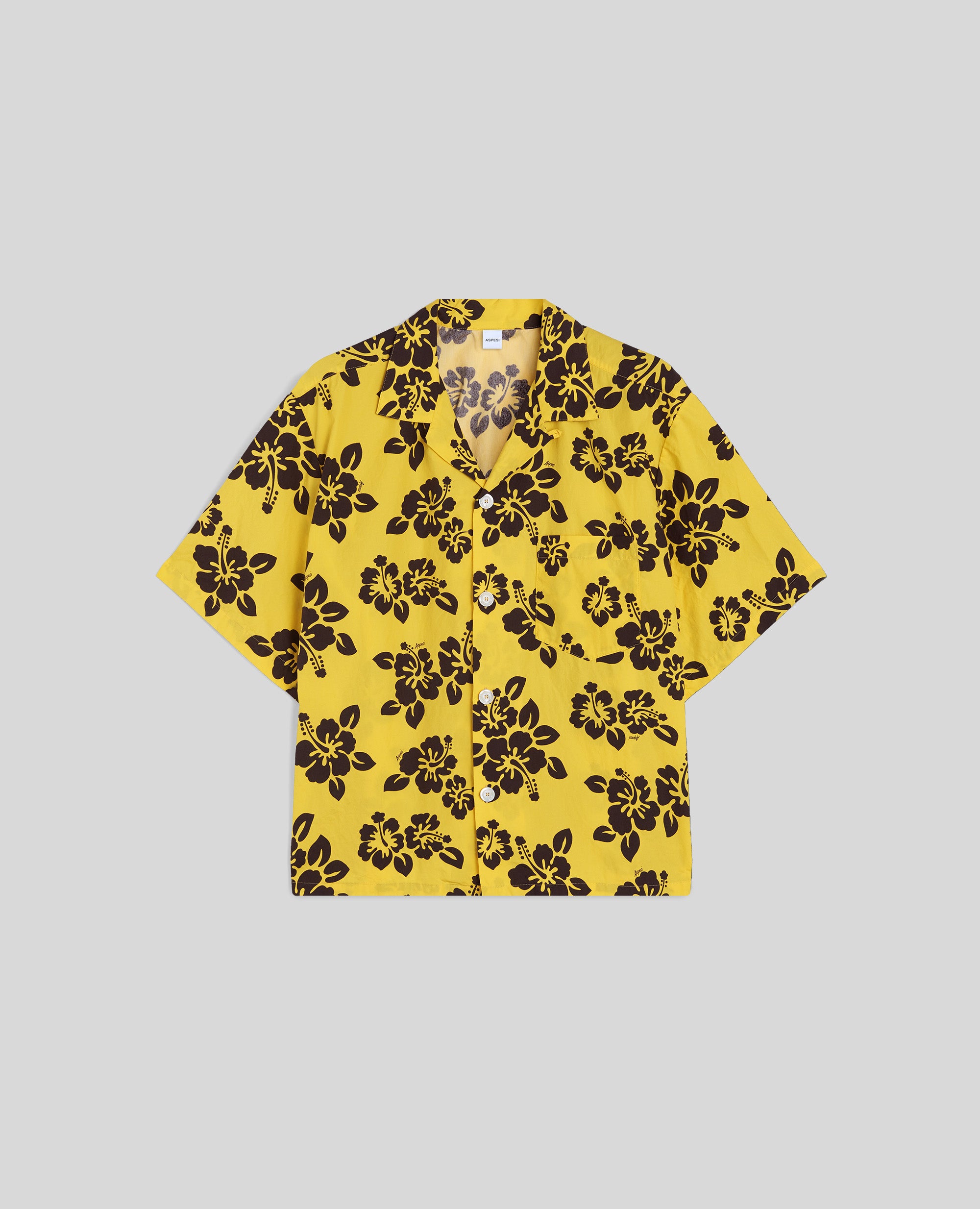 CAMICIA BOWLING STAMPA HIBISCUS-FIORE GIALLO-FIORE GIALLO-FIORE GIALLO-FIORE GIALLO-FIORE GIALLO