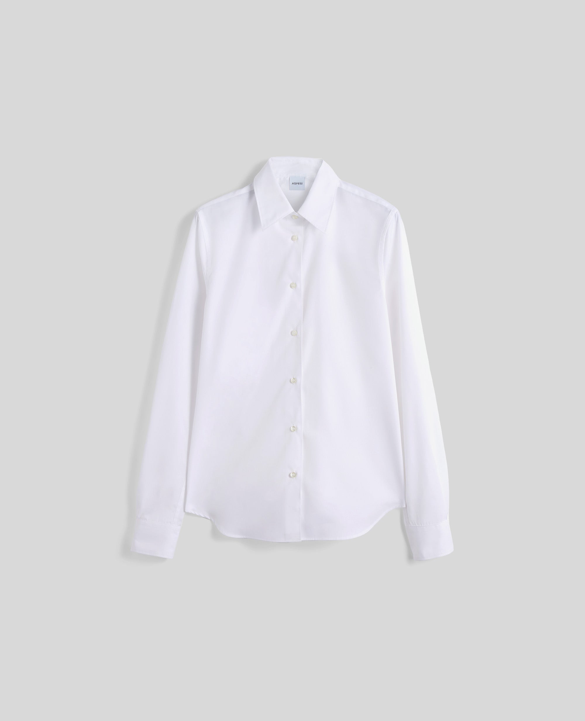 CAMICIA CLASSICA IN POPELINE DI COTONE-BIANCO-WHITE-BLANCO-WEISS-BLANC