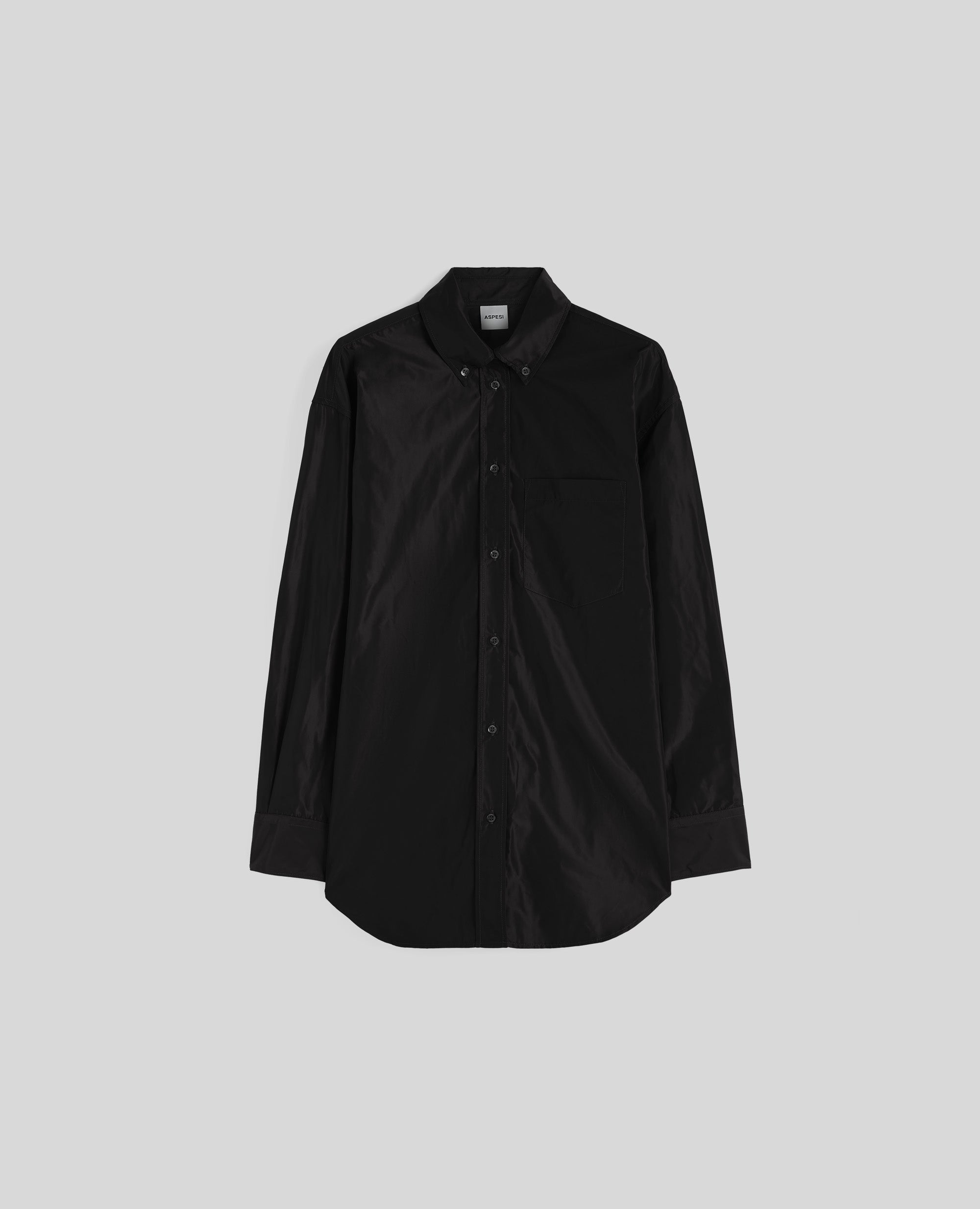 CAMICIA CON COLLO BUTTON-DOWN-NERO-BLACK-NEGRO-SCHWARZ-NOIR