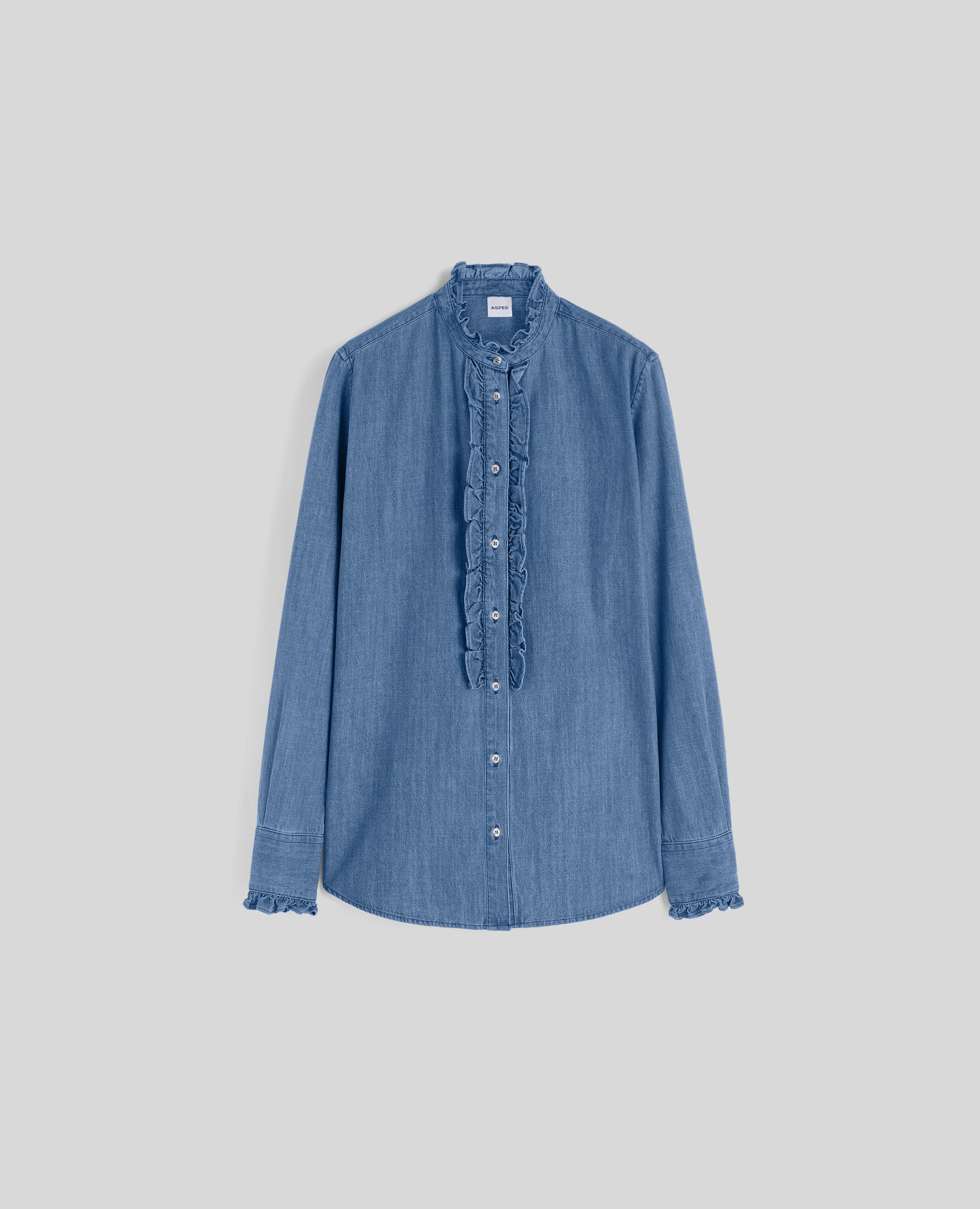 CAMICIA CON RUCHES-DENIM-DENIM-DENIM-DENIM-DENIM