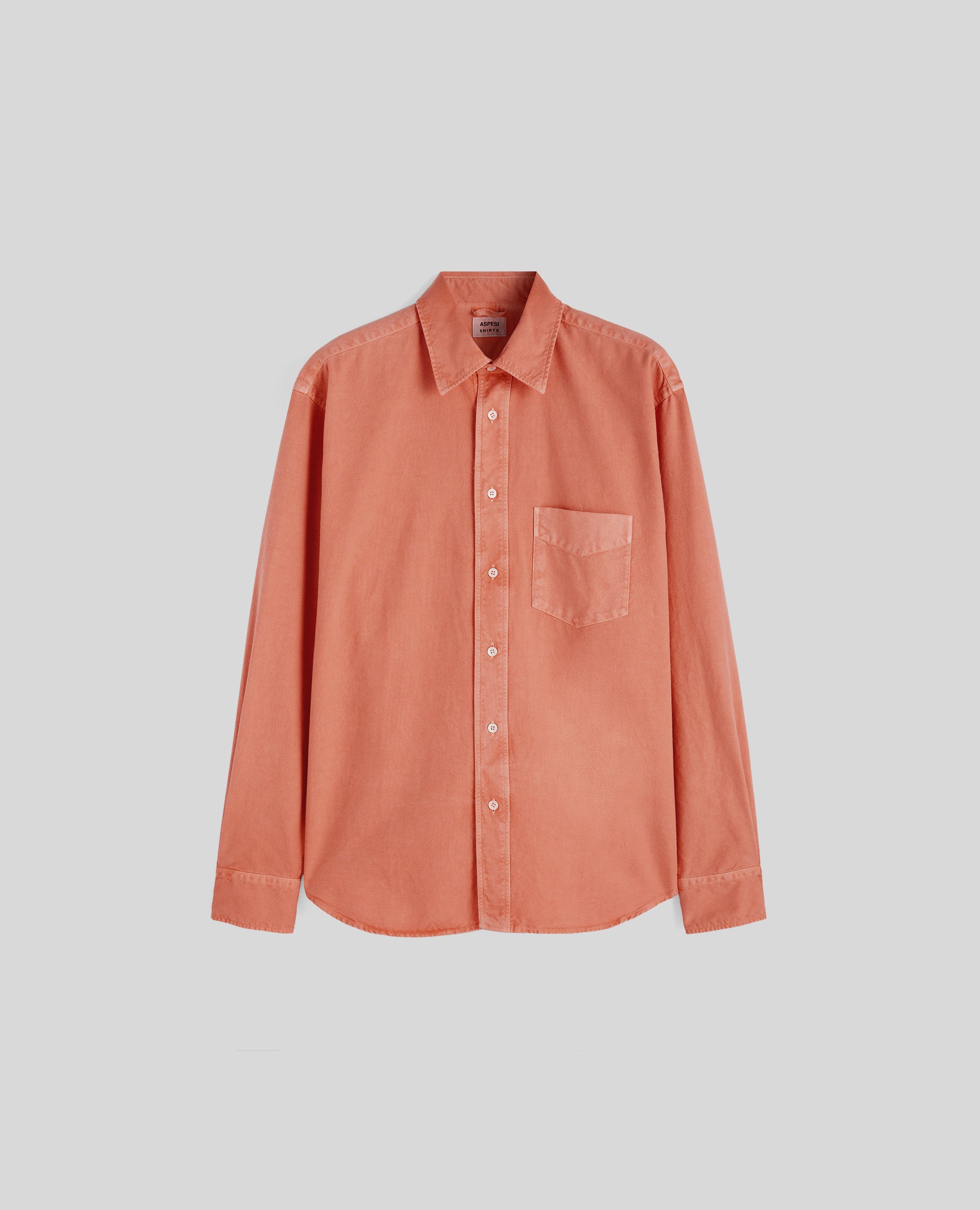 CAMICIA FRED IN COTONE-ARANCIO-ORANGE-NARANJA-ORANGE-ORANGE