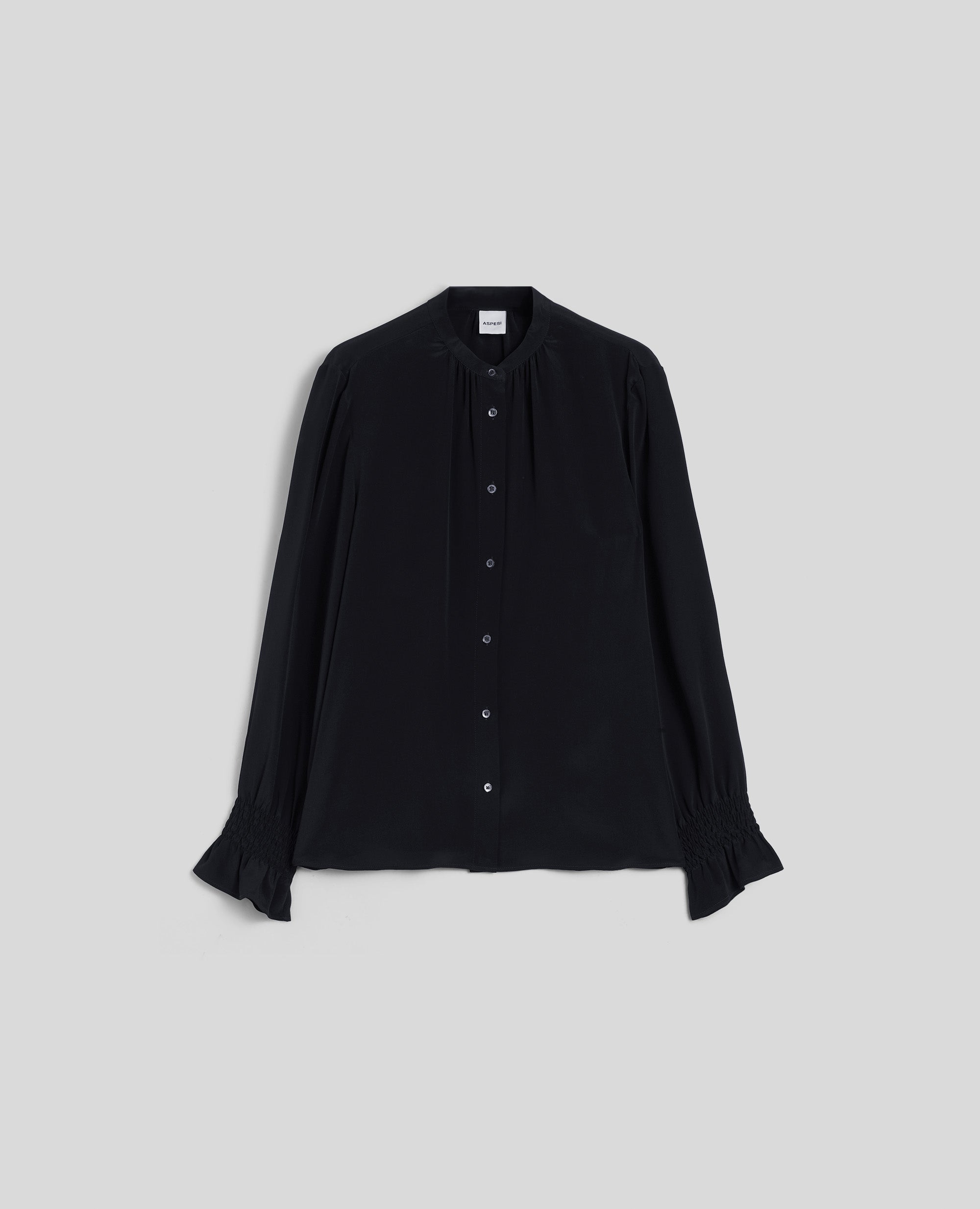 CAMICIA IN CREPE DE CHINE DI ACETATO E SETA-NERO-BLACK-NEGRO-SCHWARZ-NOIR