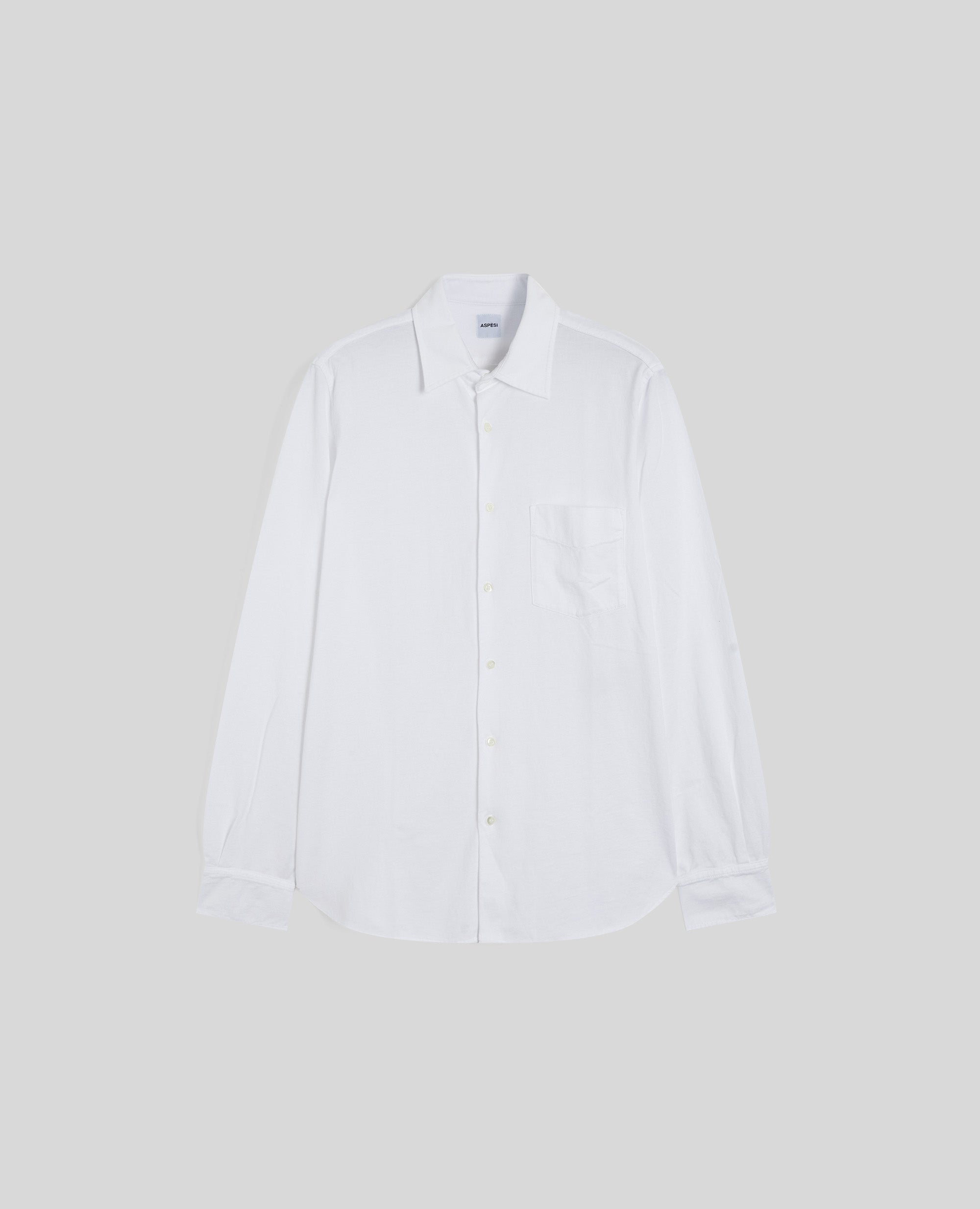 CAMICIA IN JERSEY DI COTONE-BIANCO-WHITE-BLANCO-WEISS-BLANC