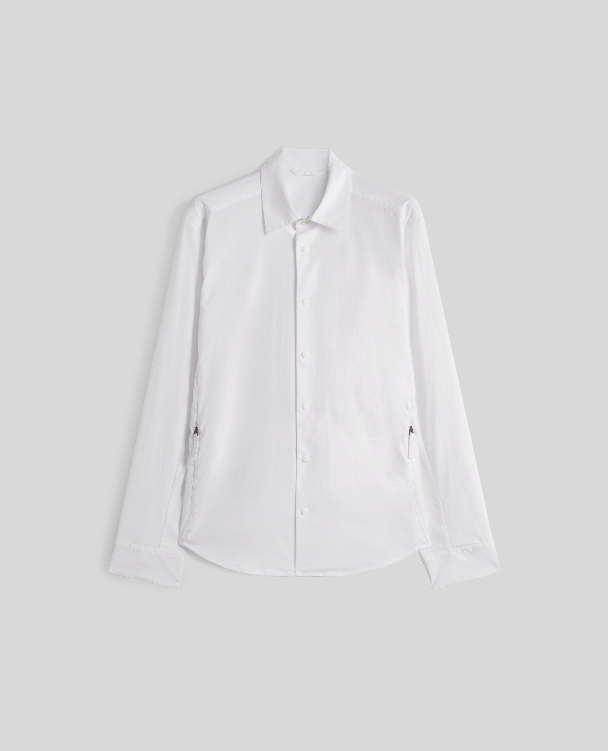 CAMICIA IN POPELINE DI COTONE E NYLON COMFORT-BIANCO-WHITE-BLANCO-WEISS-BLANC