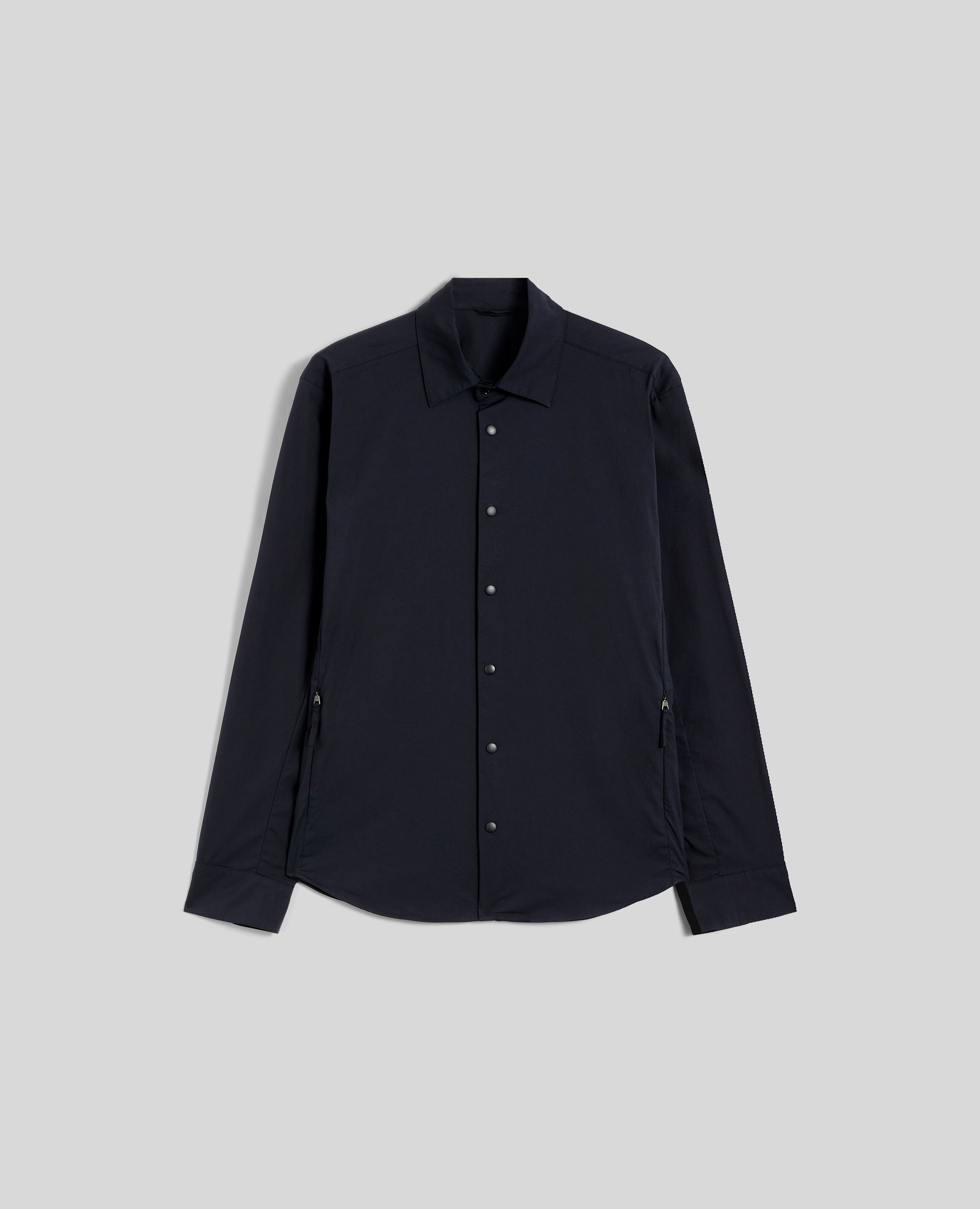 CAMICIA IN POPELINE DI COTONE E NYLON COMFORT-NAVY-NAVY-NAVY-NAVY-NAVY