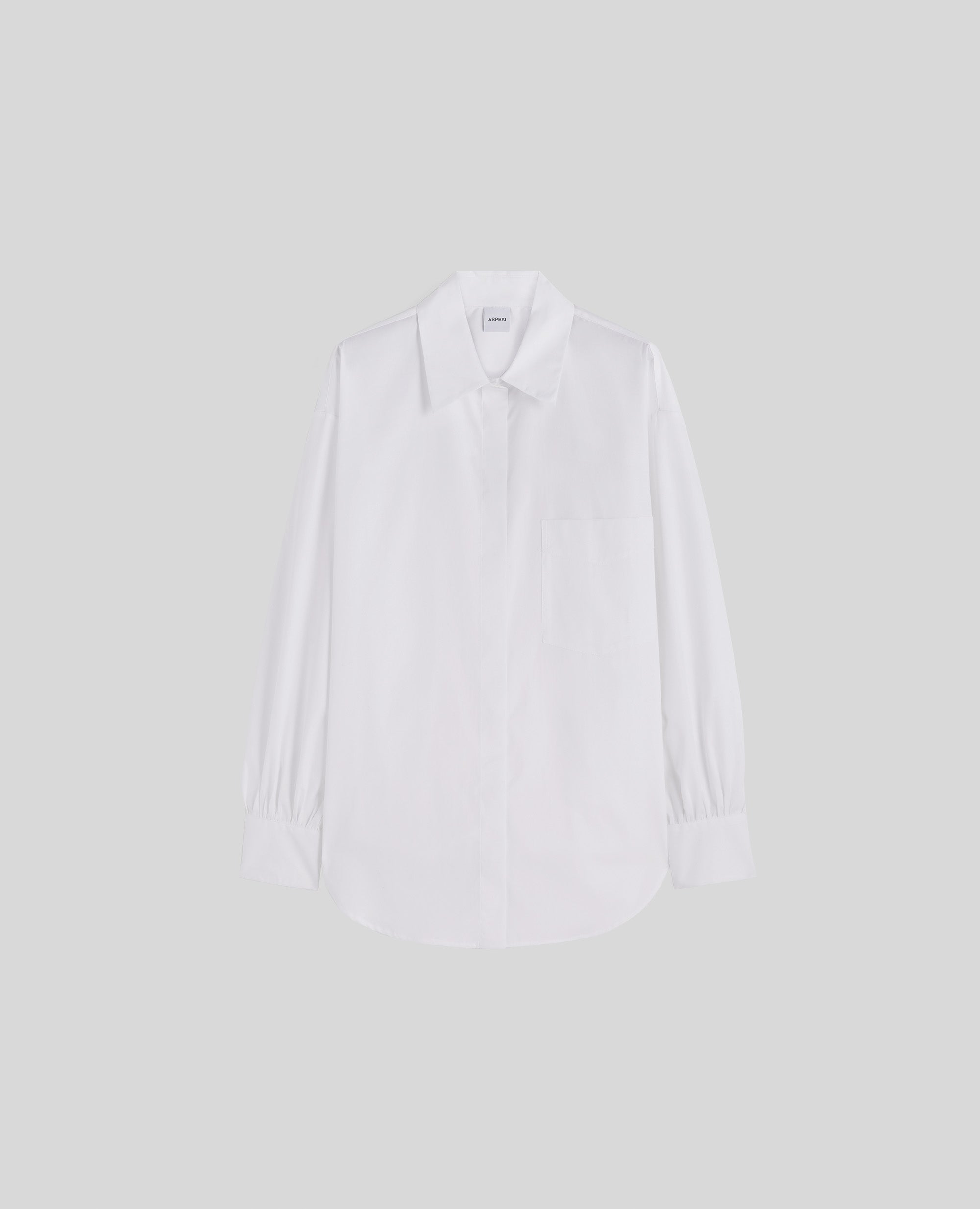 CAMICIA IN POPELINE DI COTONE-BIANCO-WHITE-BLANCO-WEISS-BLANC