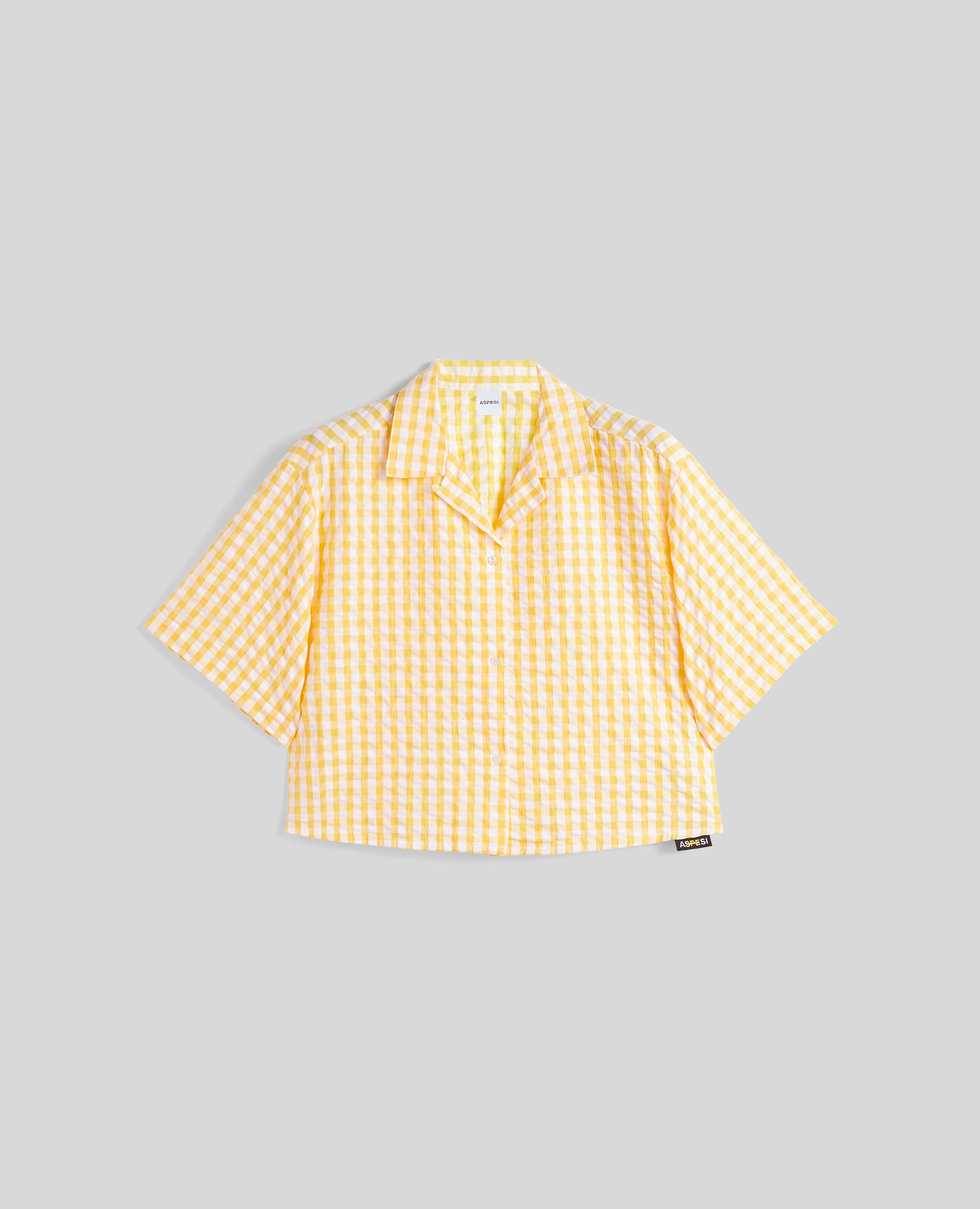 CAMICIA IN SEERSUKER DI COTONE A QUADRETTO VICHY-CHECK GIALLO-CHECKED YELLOW-AMARILLO CHECK-GELB KARIERT-CARREAUX JAUNES