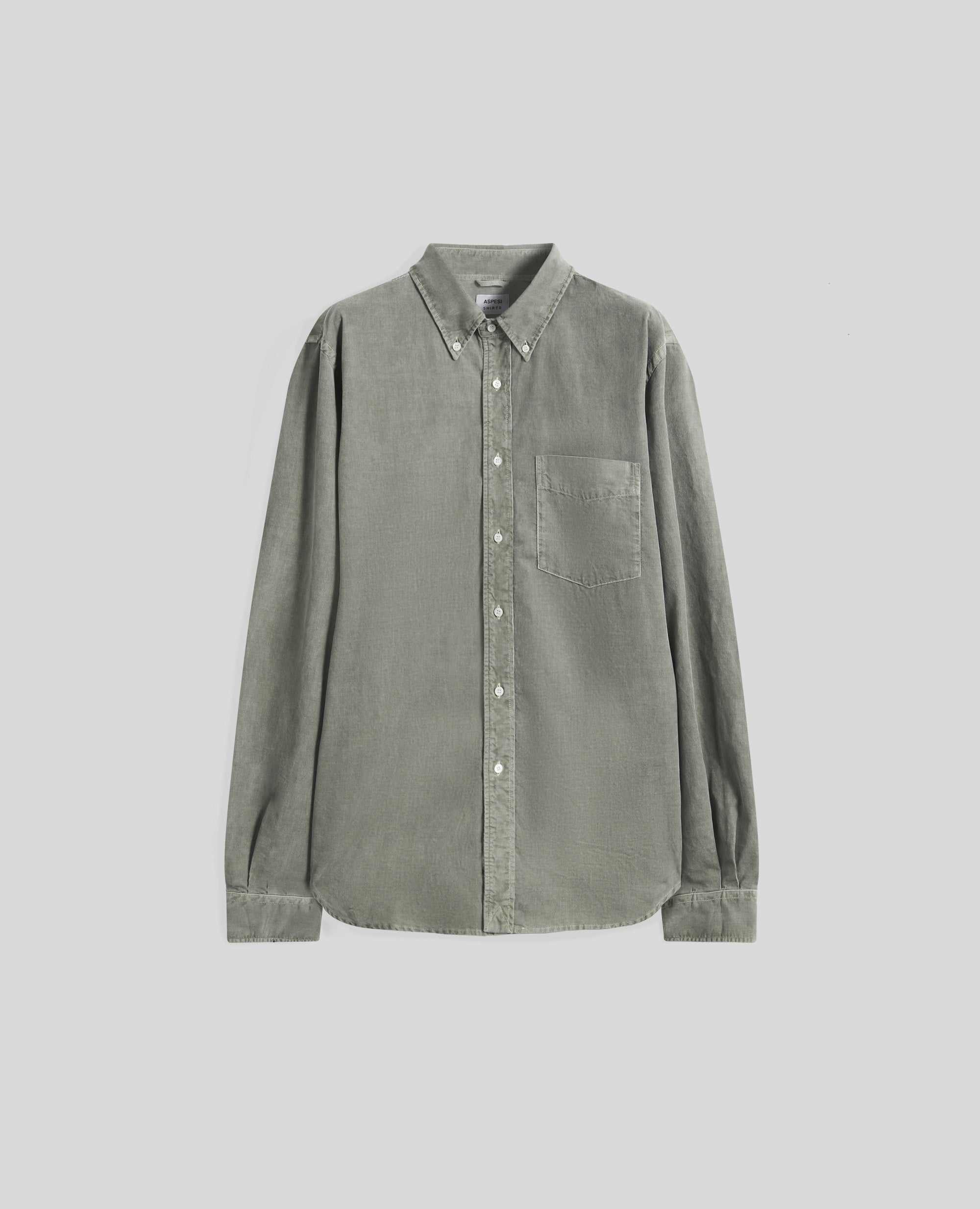 CAMICIA IN VELLUTO A COSTE BUTTON-DOWN-MILITARE-MILITARY-MILITAR-MILITAR-MILITAIRE