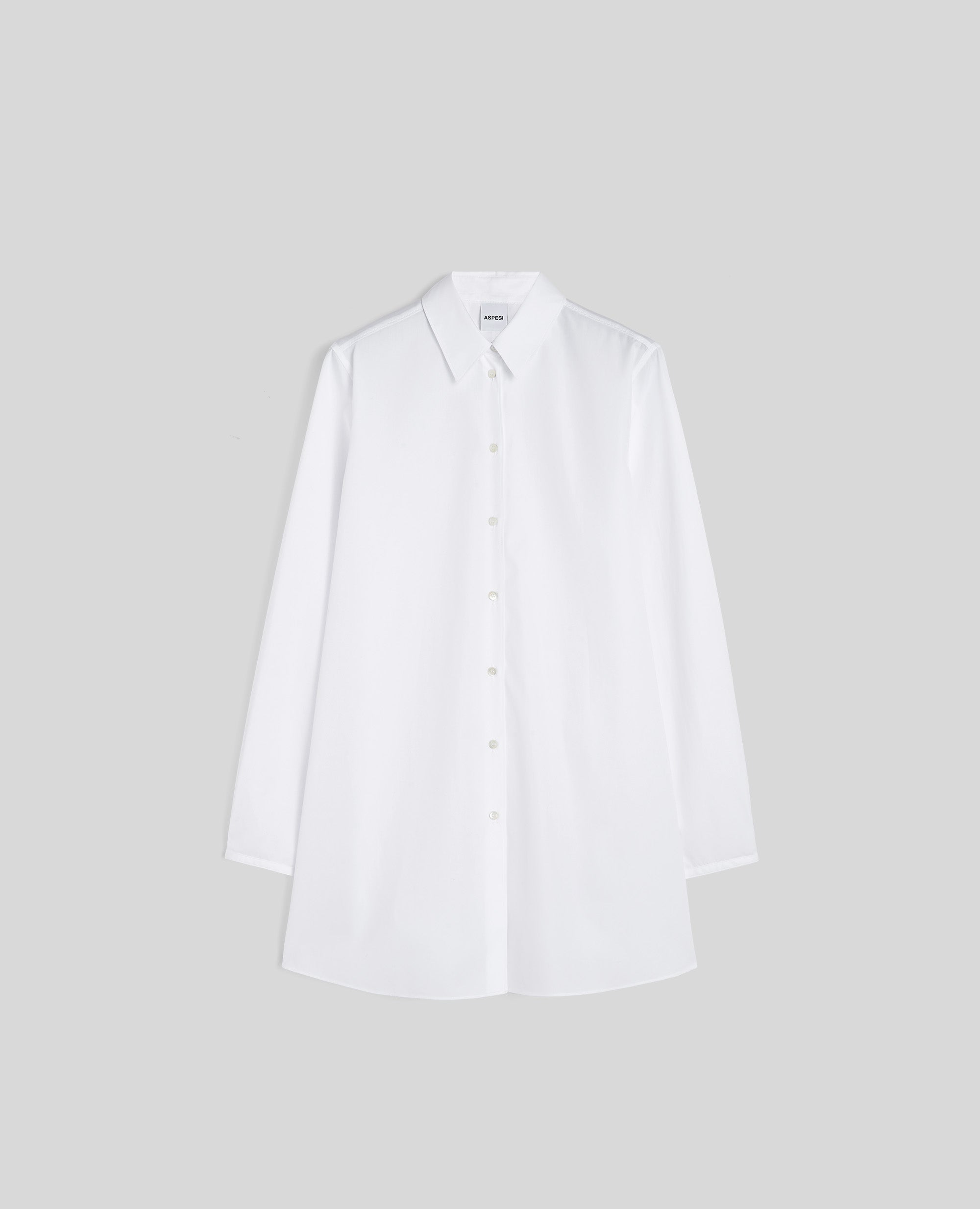 CAMICIA LUNGA IN POPELINE DI COTONE-BIANCO-WHITE-BLANCO-WEISS-BLANC