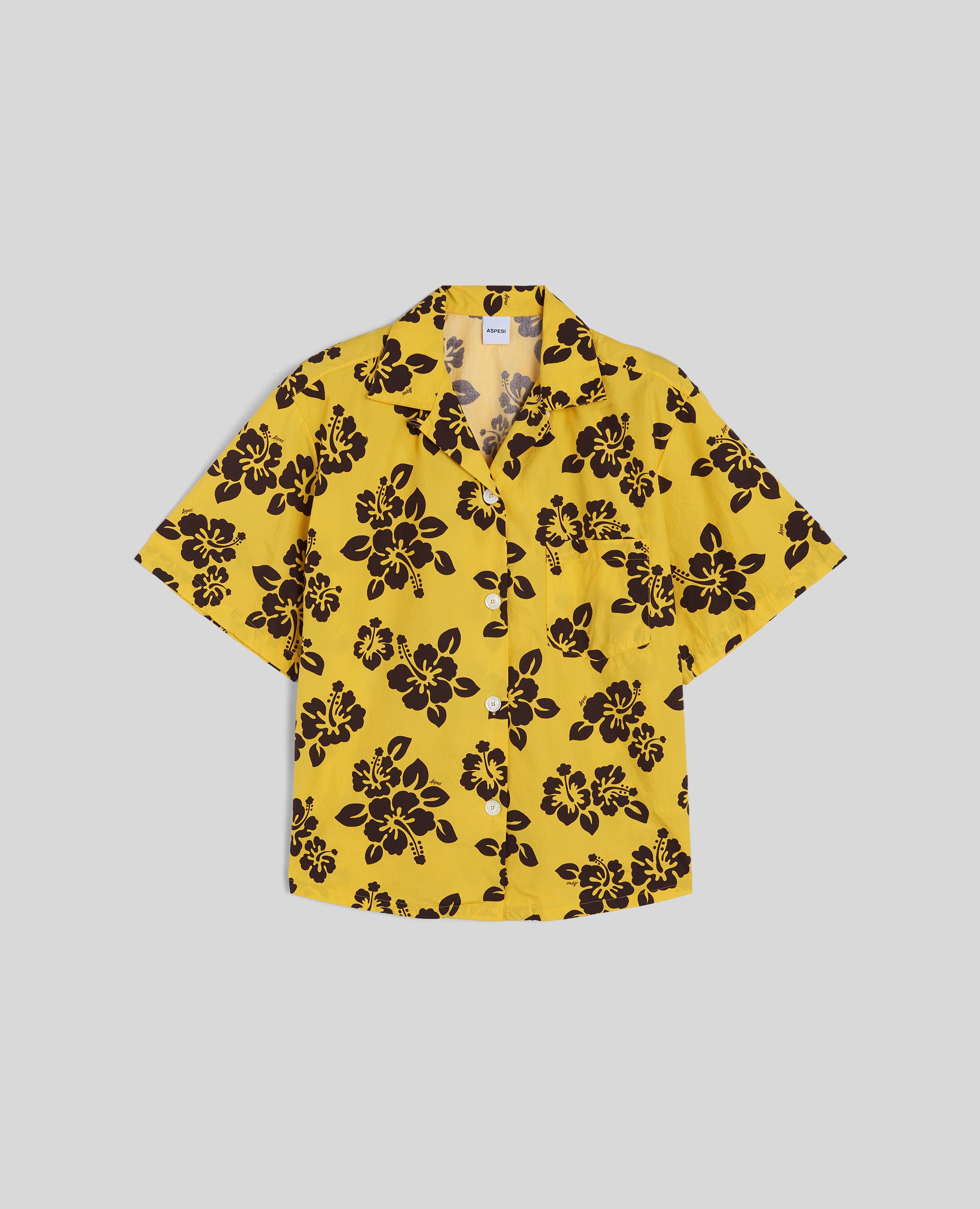 CAMICIA BOWLING STAMPA HIBISCUS-FIORE GIALLO-FIORE GIALLO-FIORE GIALLO-FIORE GIALLO-FIORE GIALLO