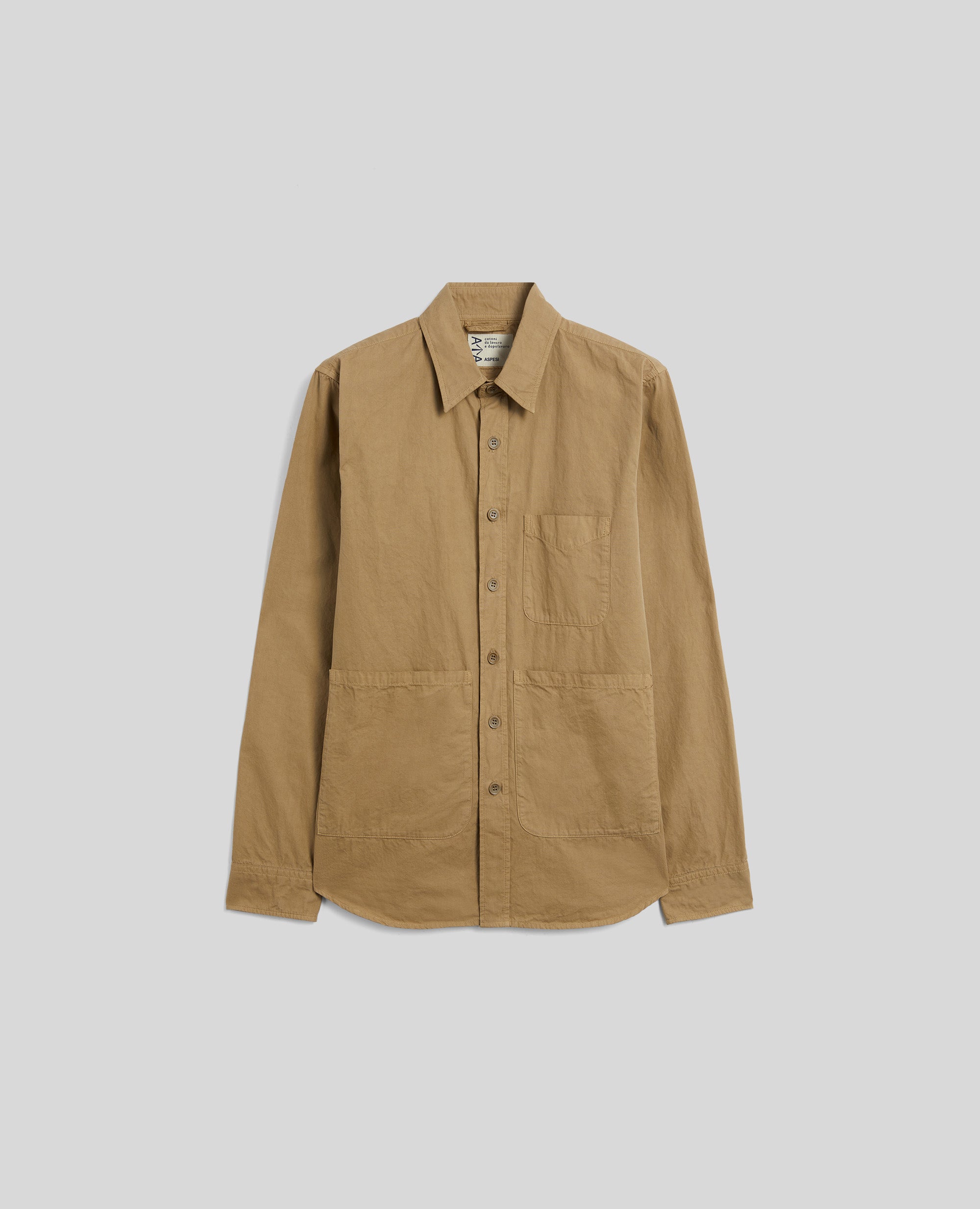 CAMICIA UTILITY IN TELA DI COTONE-SABBIA-SAND-ARENA-SAND-SABLE