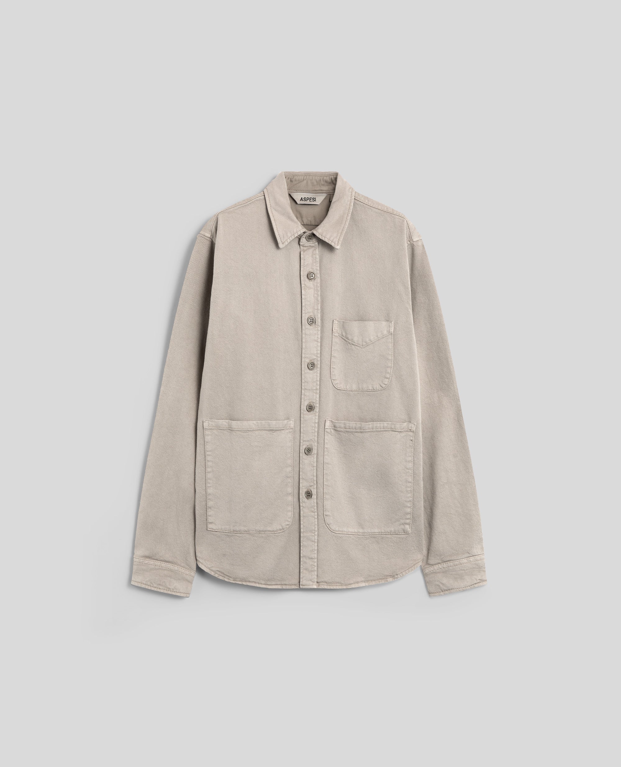 CAMICIA UTILITY IN TWILL DI COTONE-SABBIA-SAND-ARENA-SAND-SABLE