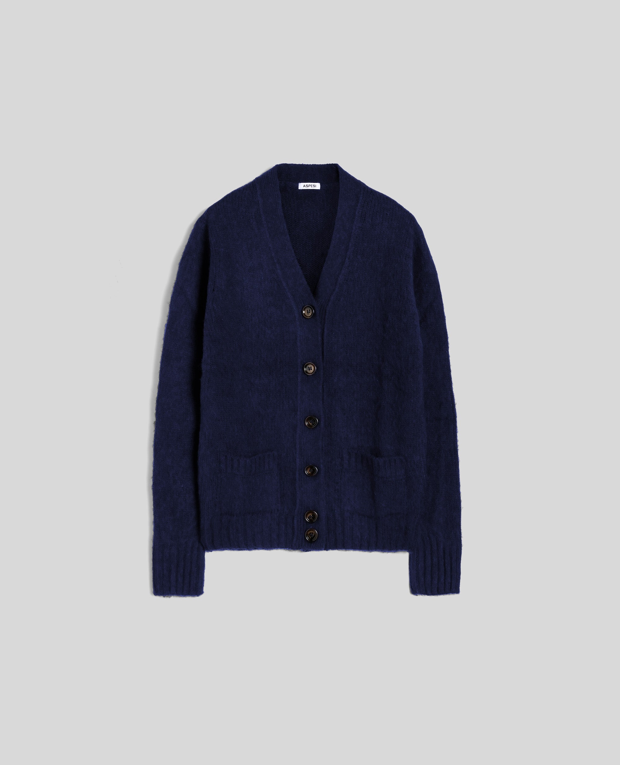 CARDIGAN IN LANA GARZATA-NAVY-NAVY-AZUL MARINO-NAVY-NAVY