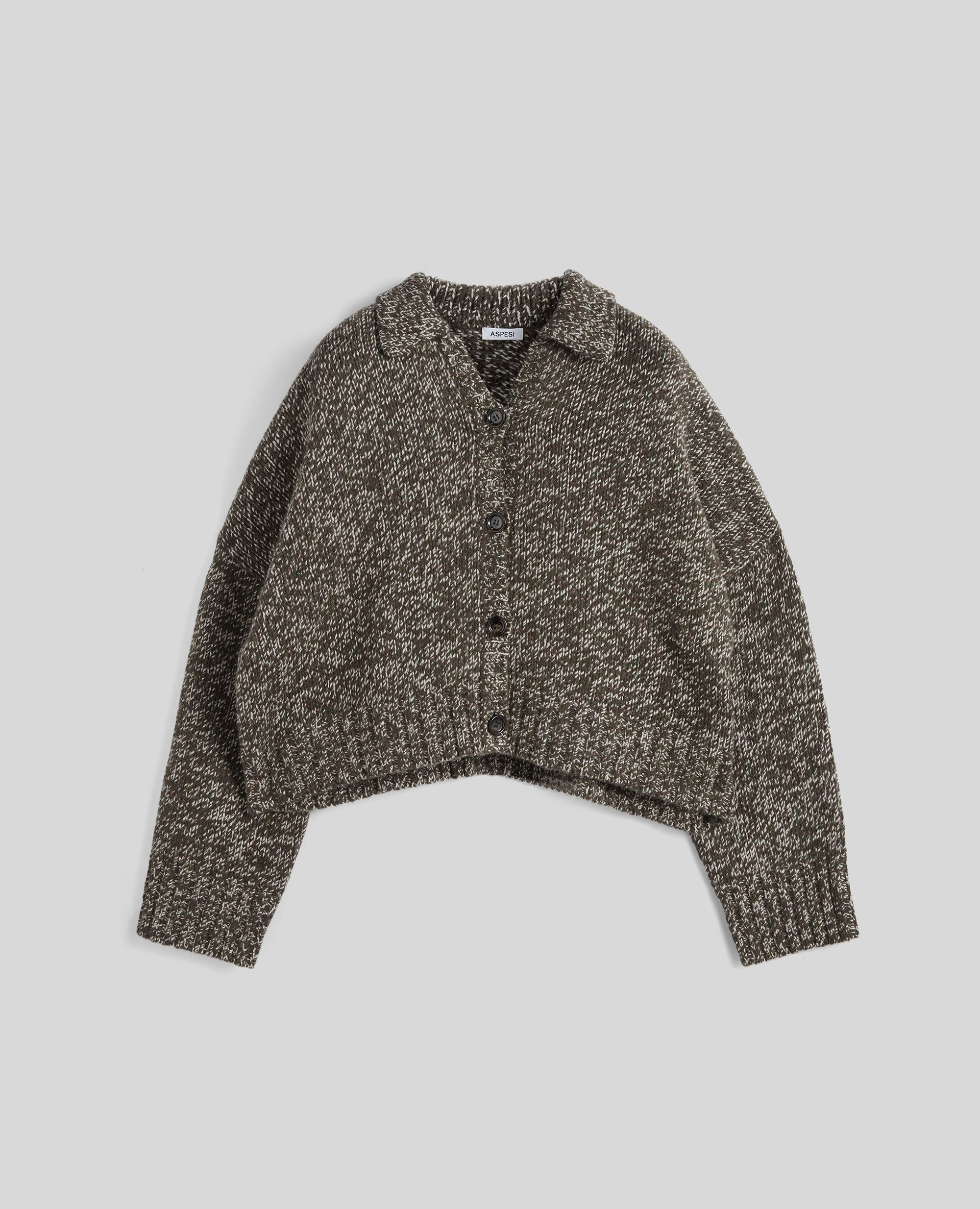 CARDIGAN IN MISTO LANA-MILITARE-MILITARY-MILITAR-MILITAR-MILITAIRE