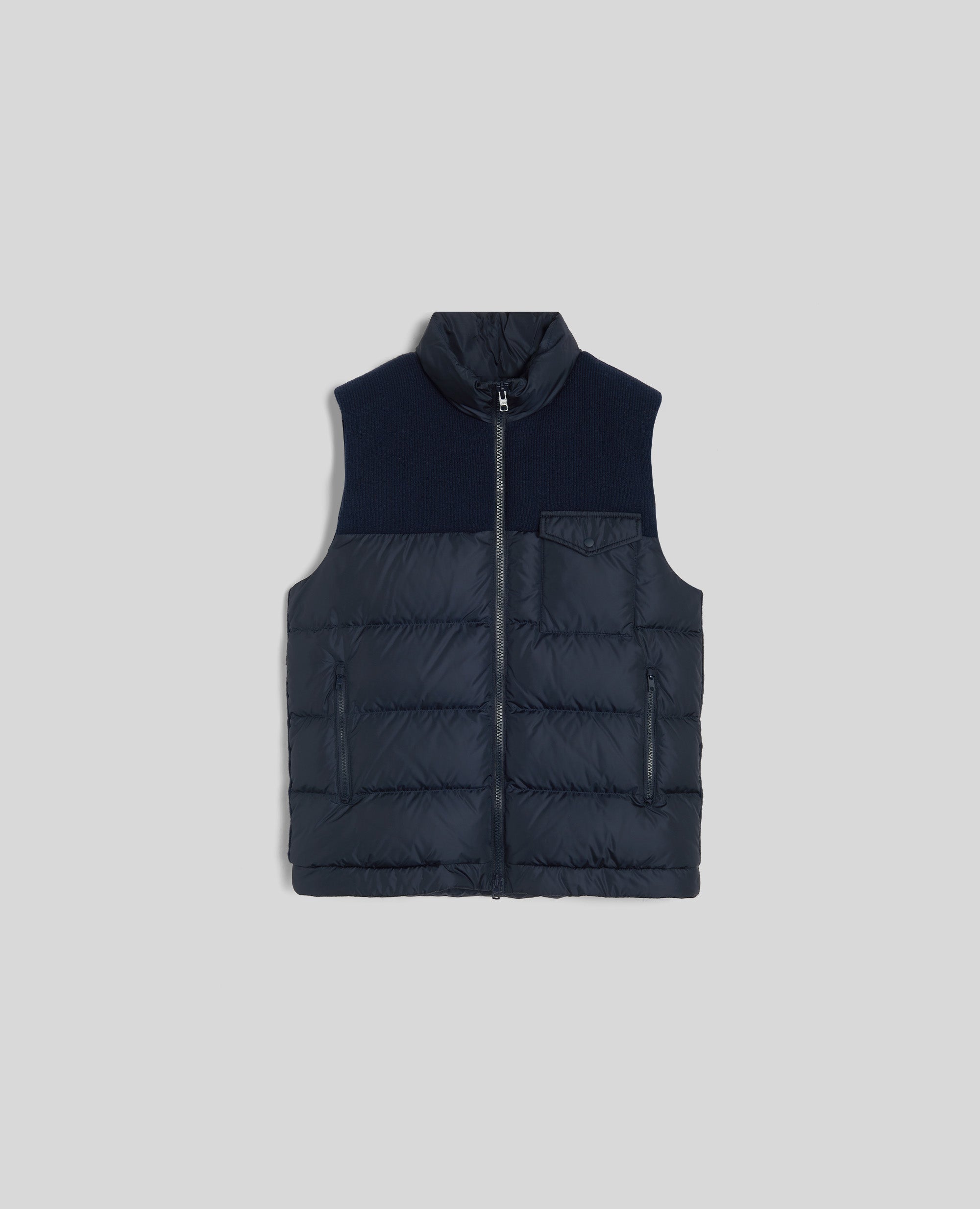 GILET PIUMA SLIM RE IN NYLON RICICLATO E MAGLIA-NAVY-NAVY-AZUL MARINO-NAVY-NAVY