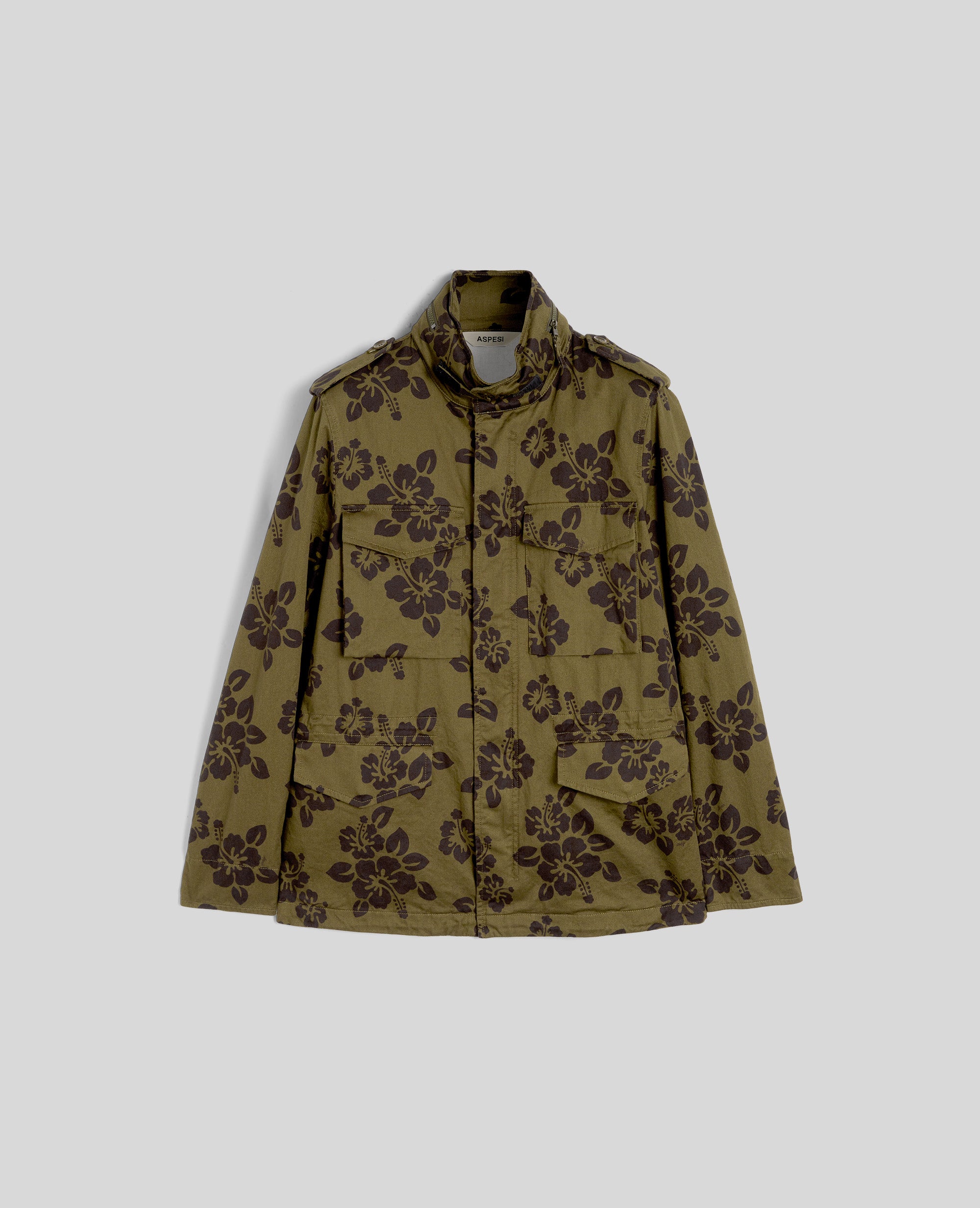 MINI FIELD JACKET VENTO STAMPA HIBISCUS-FIORE MILITARE-FIORE MILITARE-FIORE MILITARE-FIORE MILITARE-FIORE MILITARE