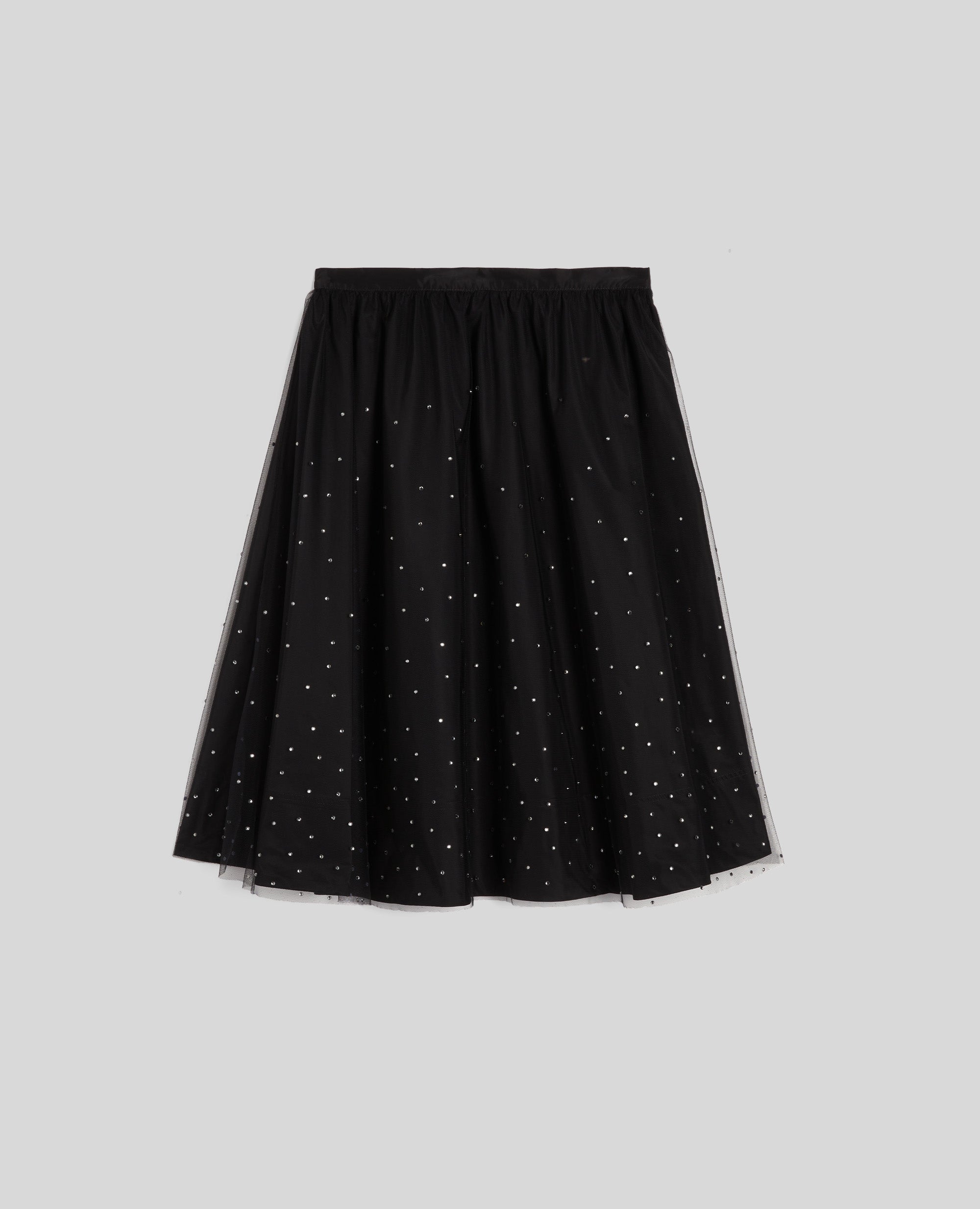 GONNA RITIA CON TULLE E SWAROVSKI-NERO-BLACK-NEGRO-SCHWARZ-NOIR