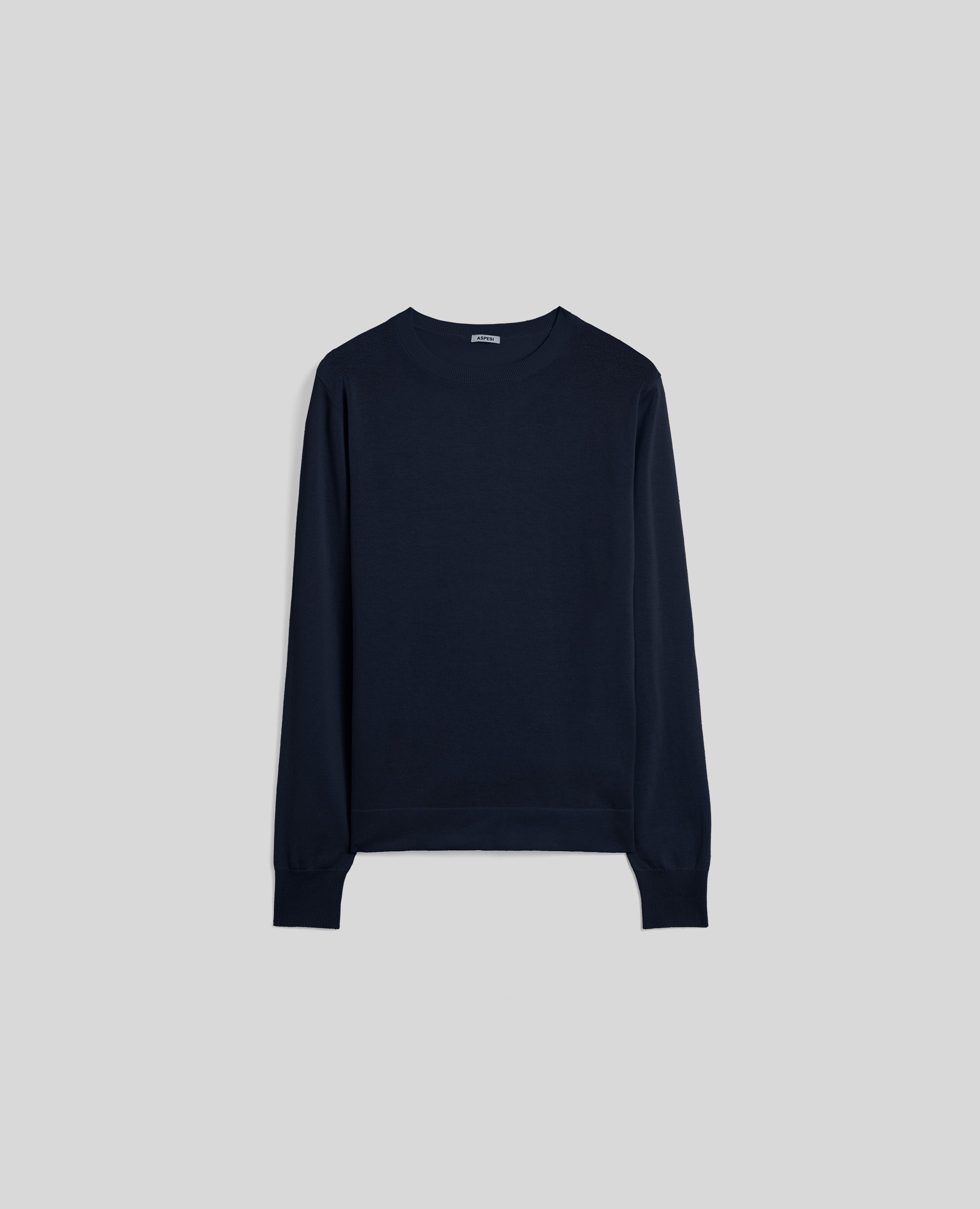 MAGLIA GIROCOLLO IN COTONE A RIGHE-NAVY-NAVY-AZUL MARINO-NAVY-NAVY