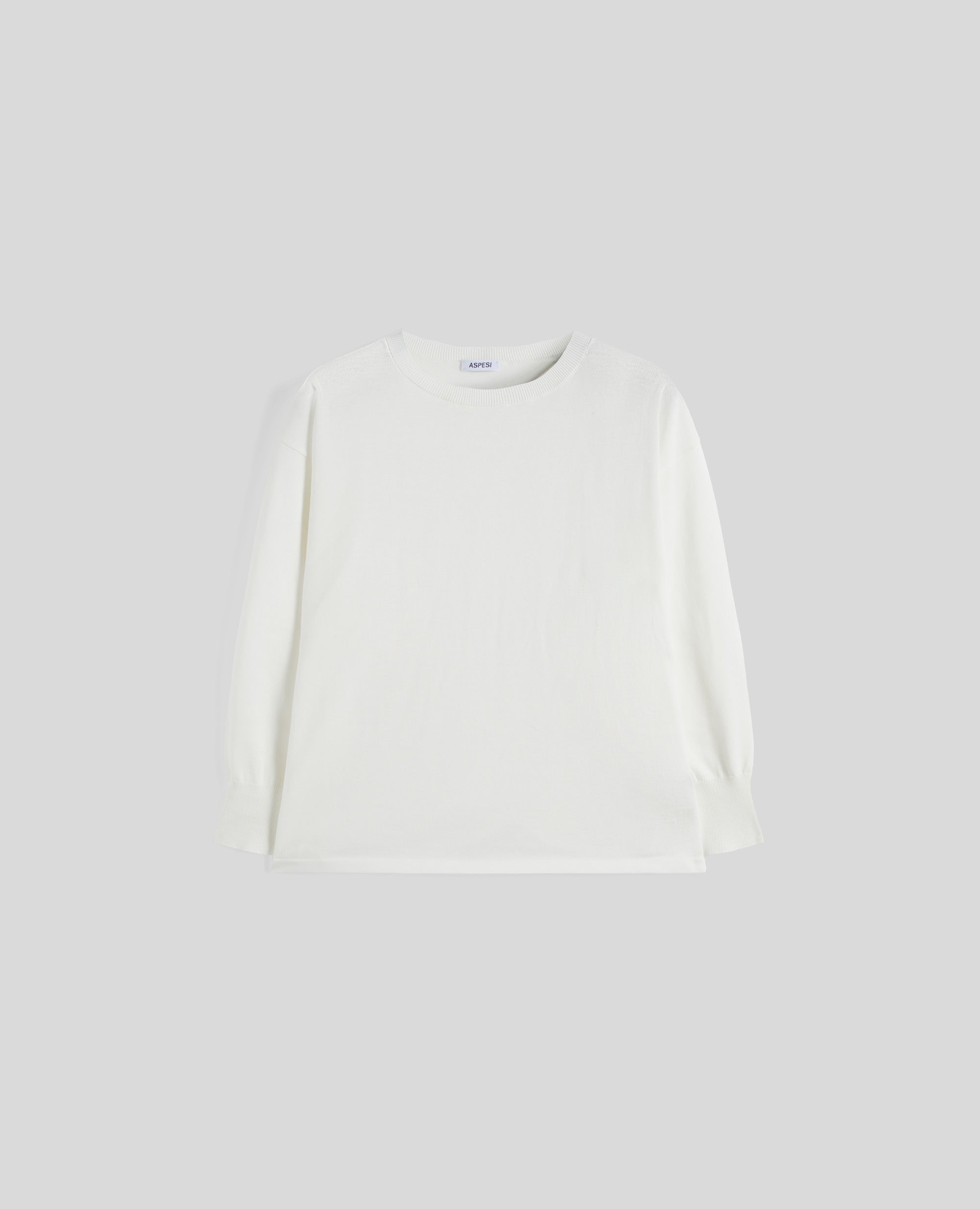 MAGLIA GIROCOLLO IN COTONE A RIGHE-BIANCO-WHITE-BLANCO-WEISS-BLANC