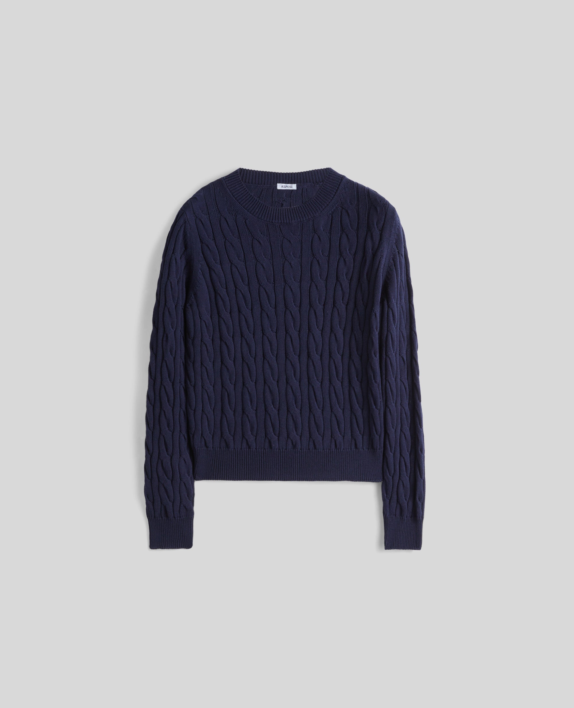 MAGLIA GIROCOLLO IN COTONE ORGANICO-NAVY-NAVY-AZUL MARINO-NAVY-NAVY