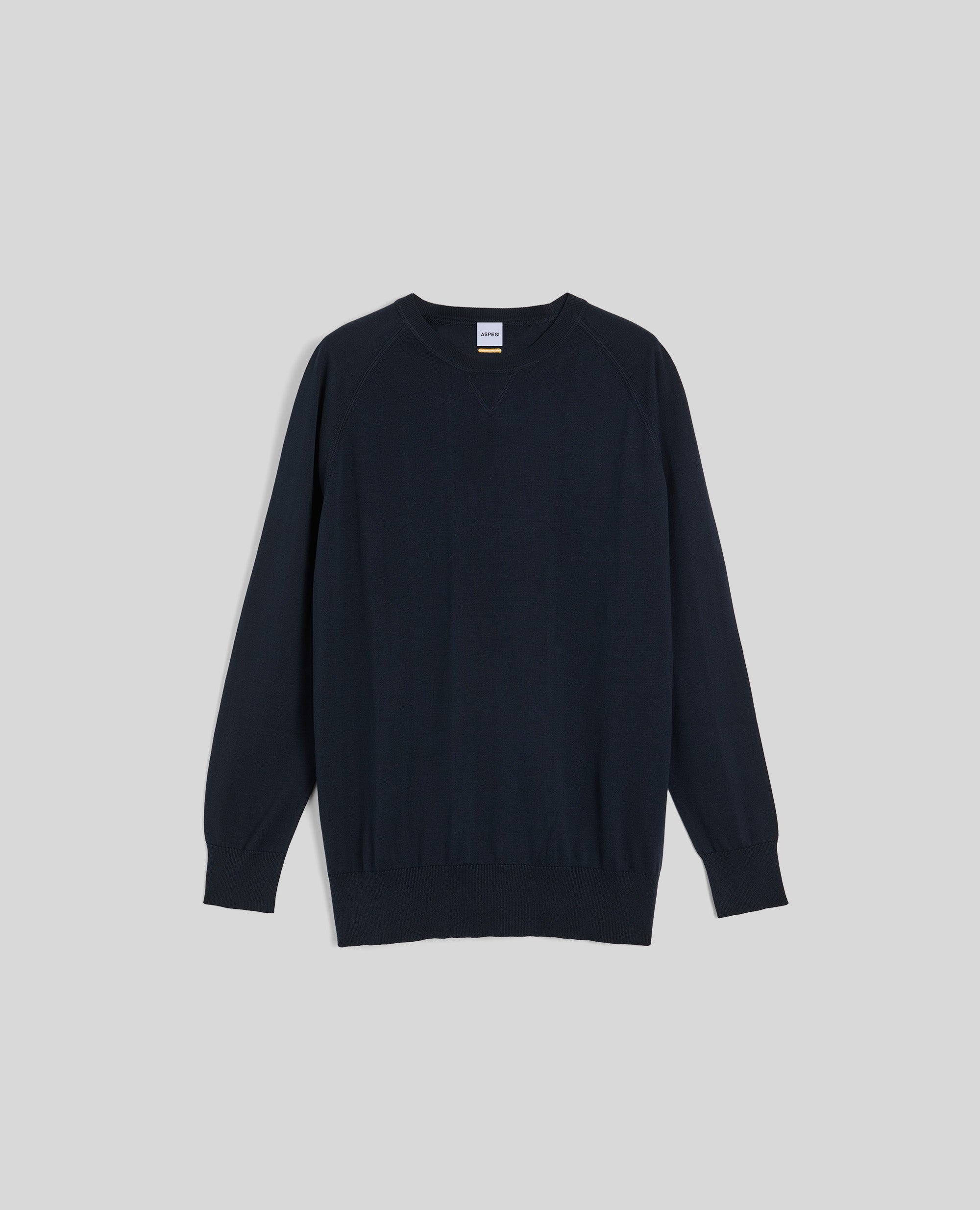 MAGLIA IN COTONE CON MANICHE RAGLAN-NAVY-NAVY-AZUL MARINO-NAVY-NAVY