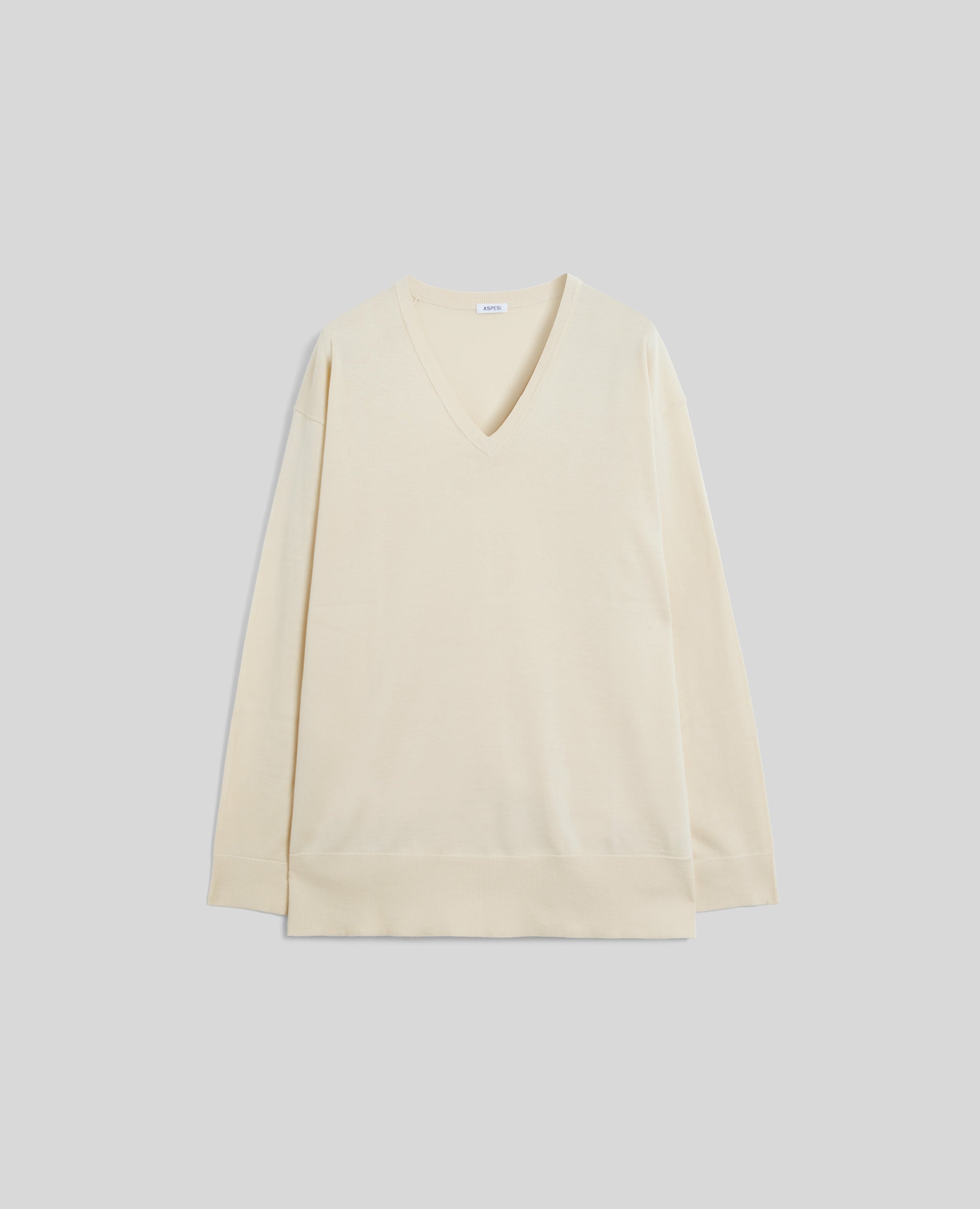 MAGLIA IN COTONE-PANNA-CREAM-NATA-CREMEFARBEN-ECRU