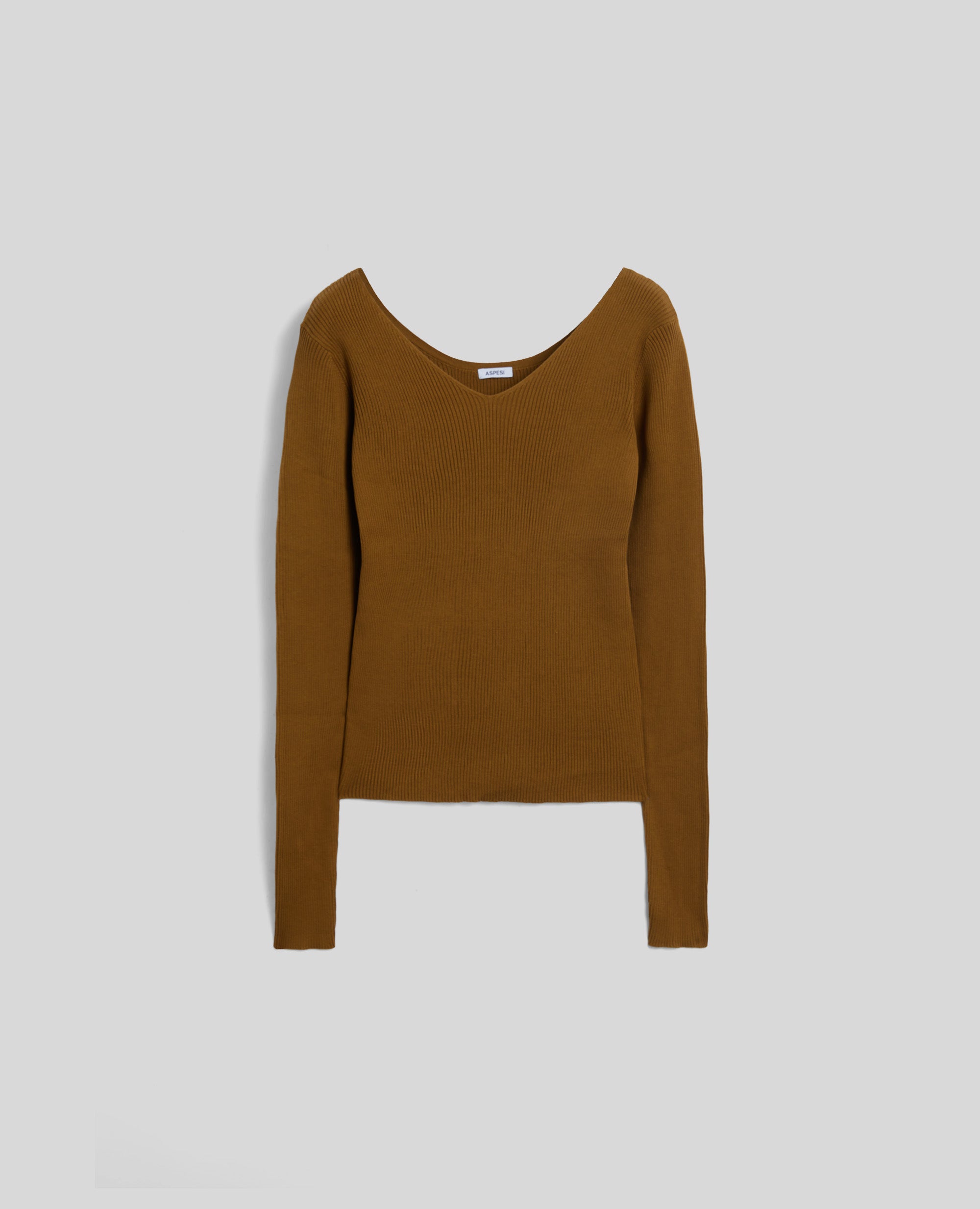 MAGLIA IN PURO COTONE-SENAPE-MUSTARD YELLOW-MOSTAZA-SENF-MOUTARDE