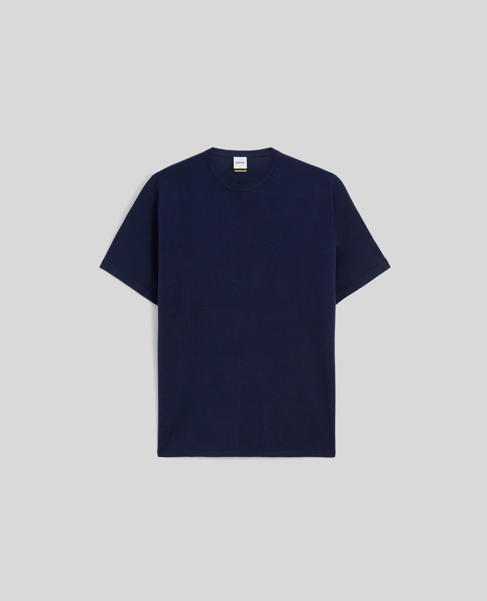 T-SHIRT IN MISTO COTONE, SETA E LINO-NAVY-NAVY-AZUL MARINO-NAVY-NAVY