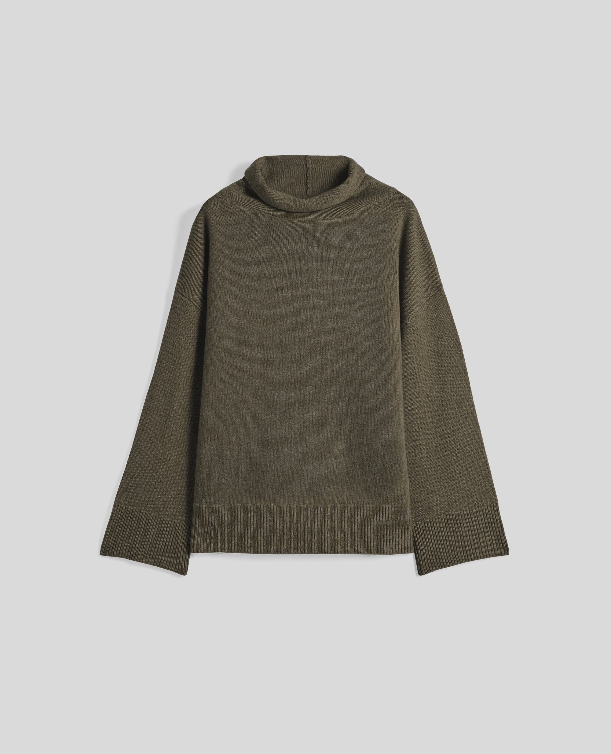 MAGLIONE CON COLLO A LUPETTO IN CASHEMERE VESTIBILITÀ SLIM-MILITARE-MILITARY-MILITAR-MILITAR-MILITAIRE