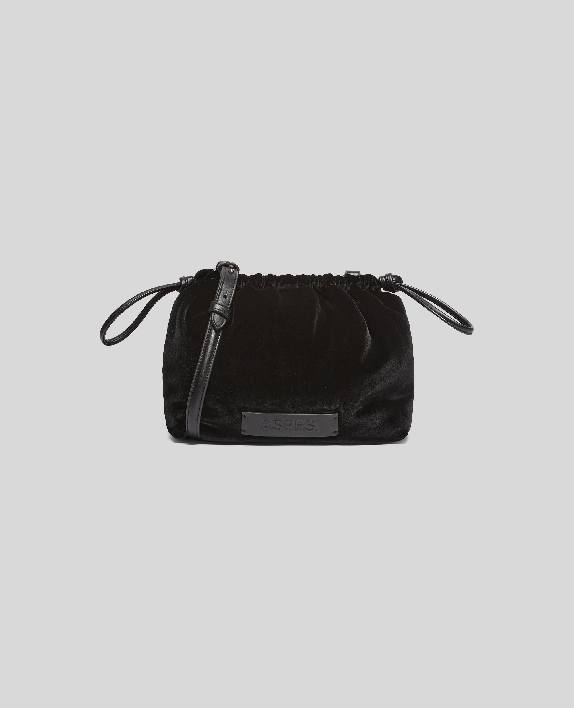 MINI BORSA A SPALLA IN VELLUTO-NERO-BLACK-NEGRO-SCHWARZ-NOIR