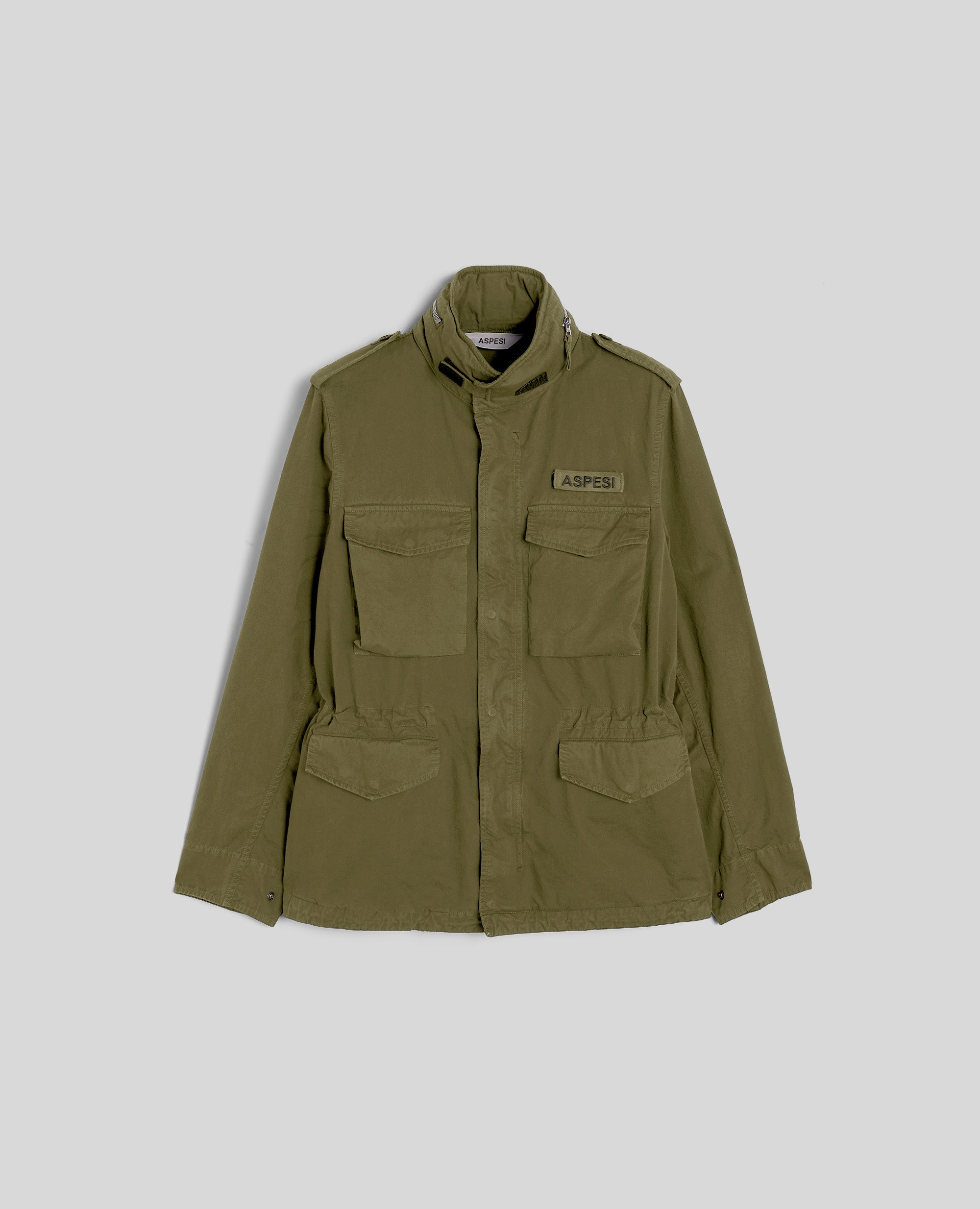 MINI FIELD JACKET VENTO IN GABARDINA-MILITARE-MILITARY-MILITAR-MILITAR-MILITAIRE