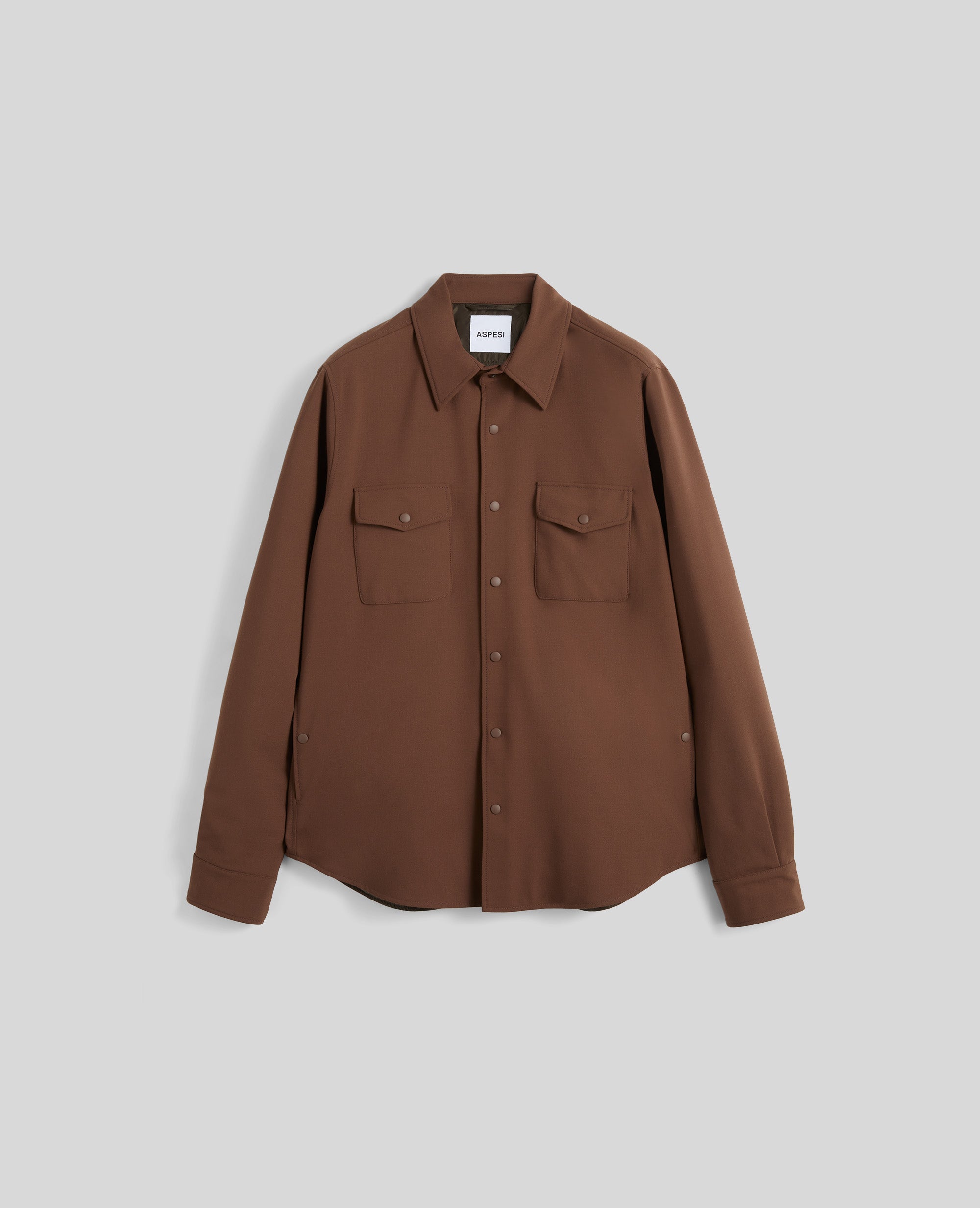 OVERSHIRT IN FLANELLA IMBOTTITA-TABACCO-TOBACCO-TABACO-TABAK-TABAC