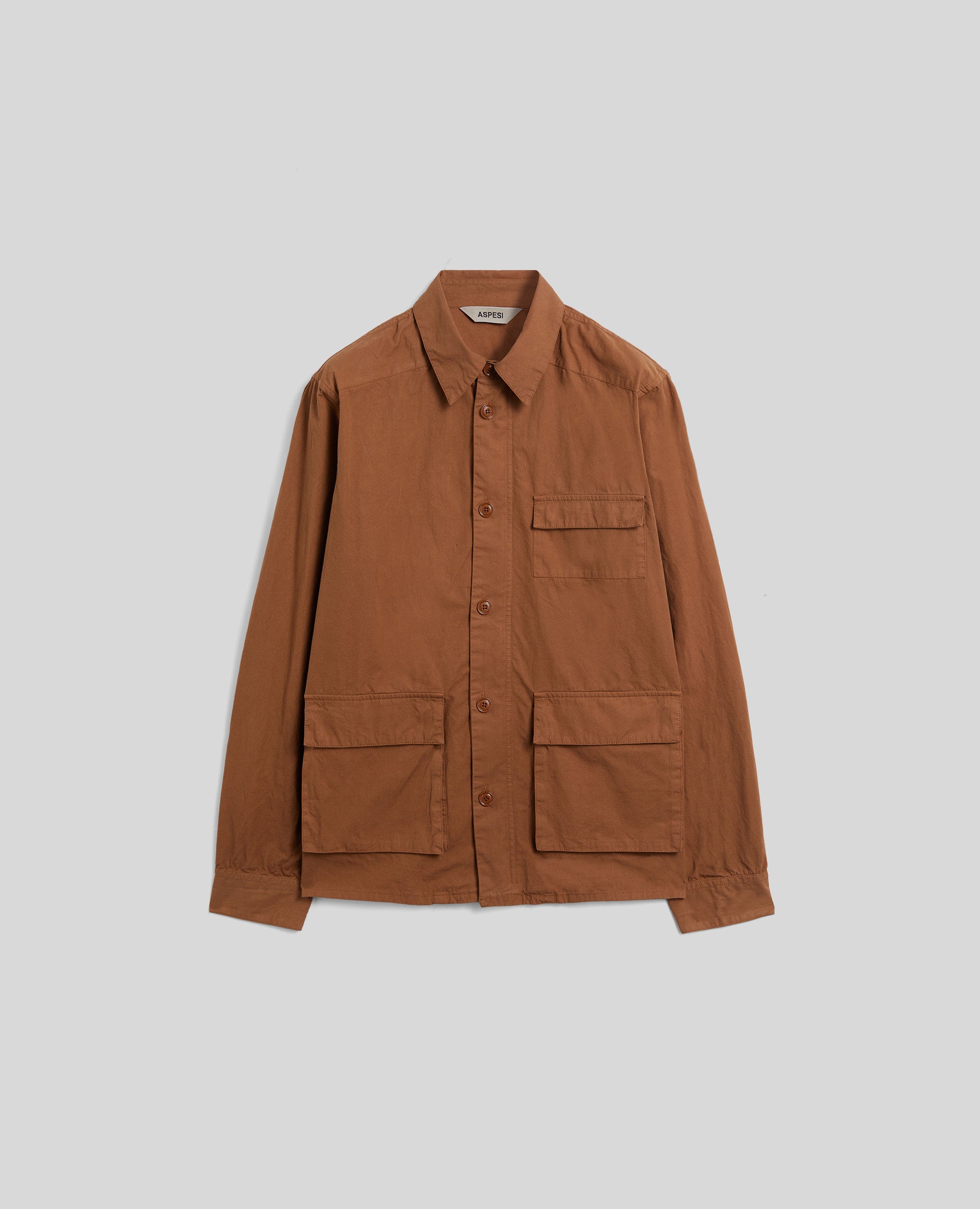 OVERSHIRT IN TELA DI COTONE-TERRA-EARTH-TIERRA-ERDE-TERRE