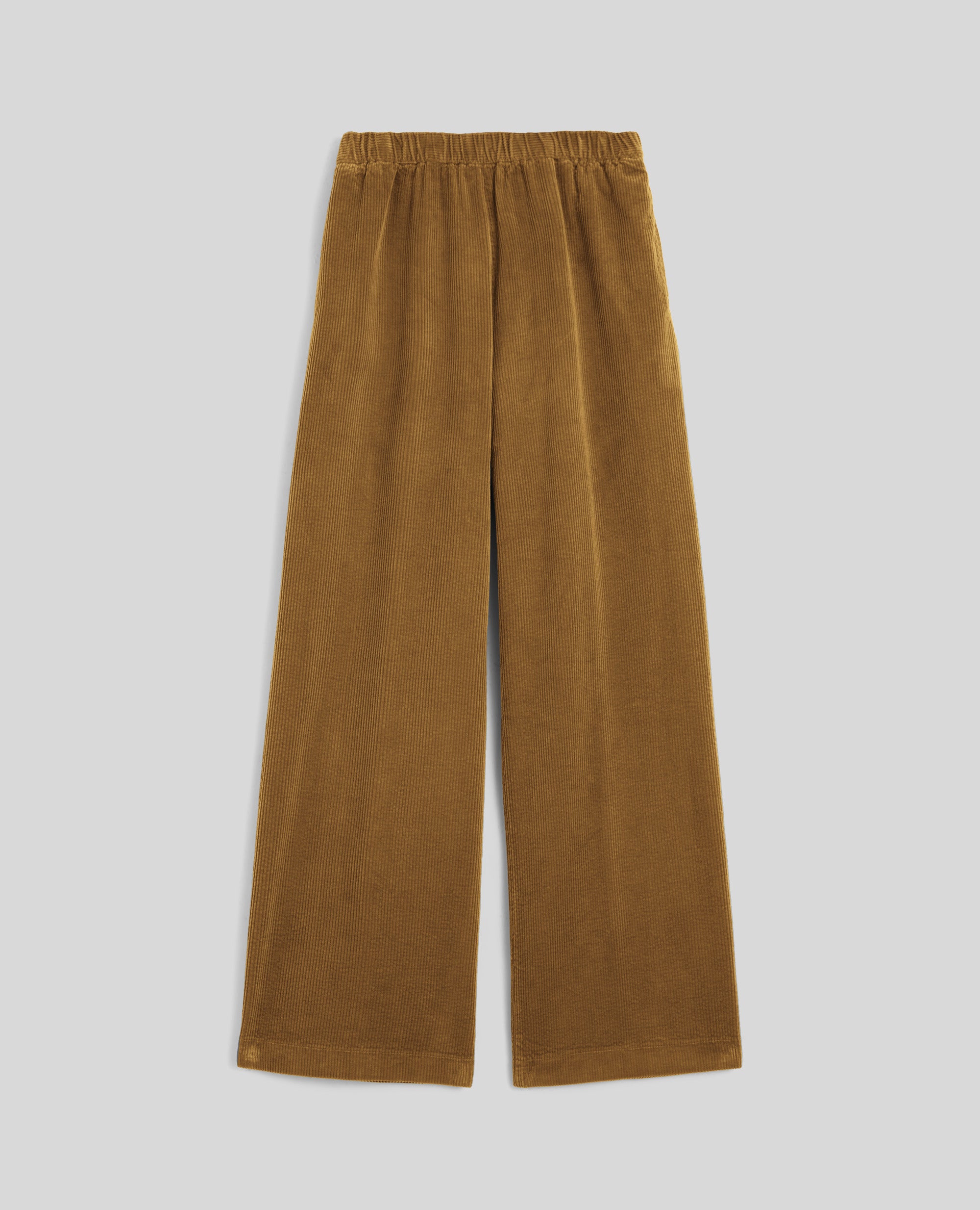 PANTALONE AMPIO IN VELLUTO A COSTE-CANNELLA-CINNAMON-CANELA-ZIMT-CANNELLE