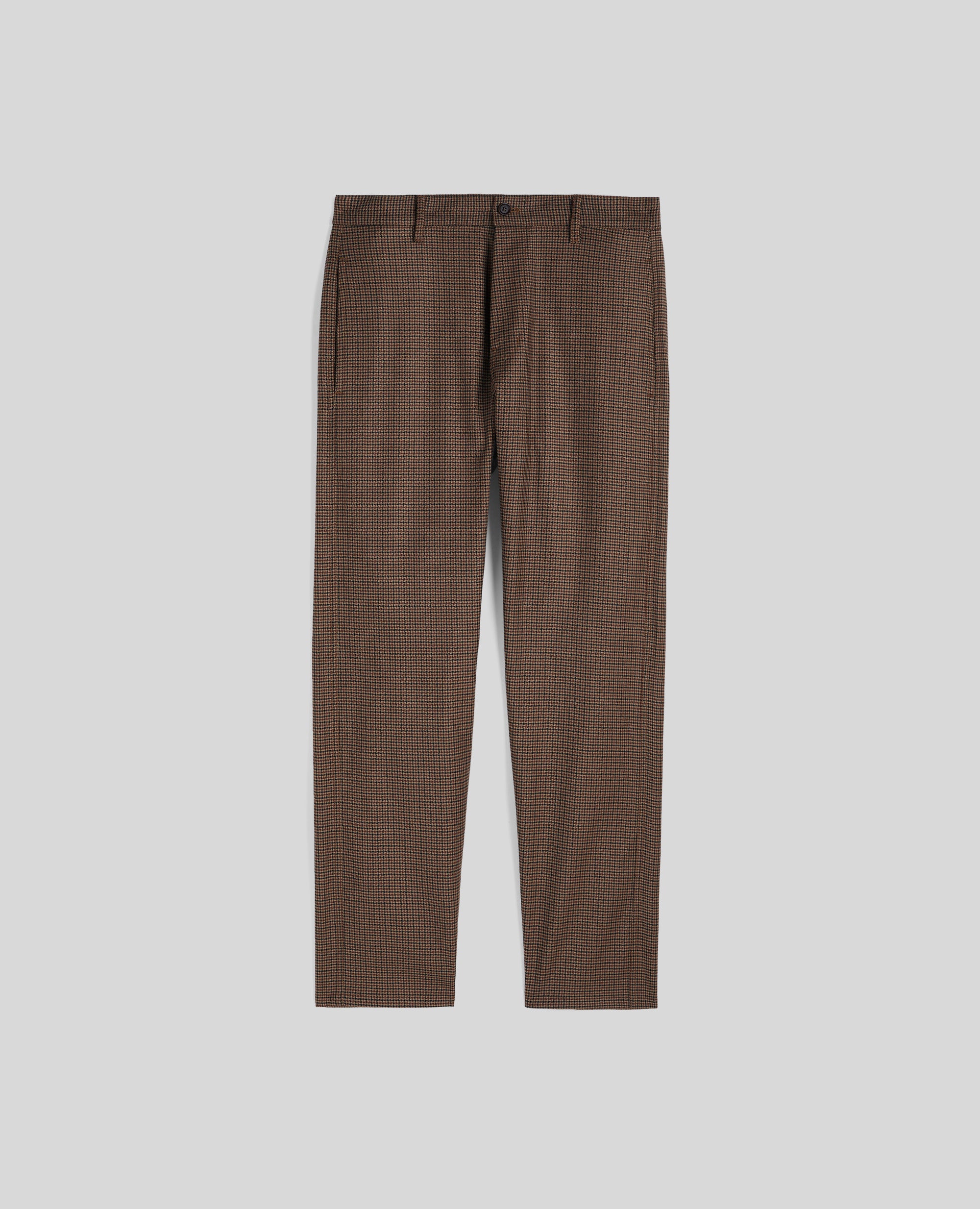 PANTALONE CHINO IN MISTO LANA CHECK-BEIGE-BEIGE-BEIS-BEIGE-BEIGE