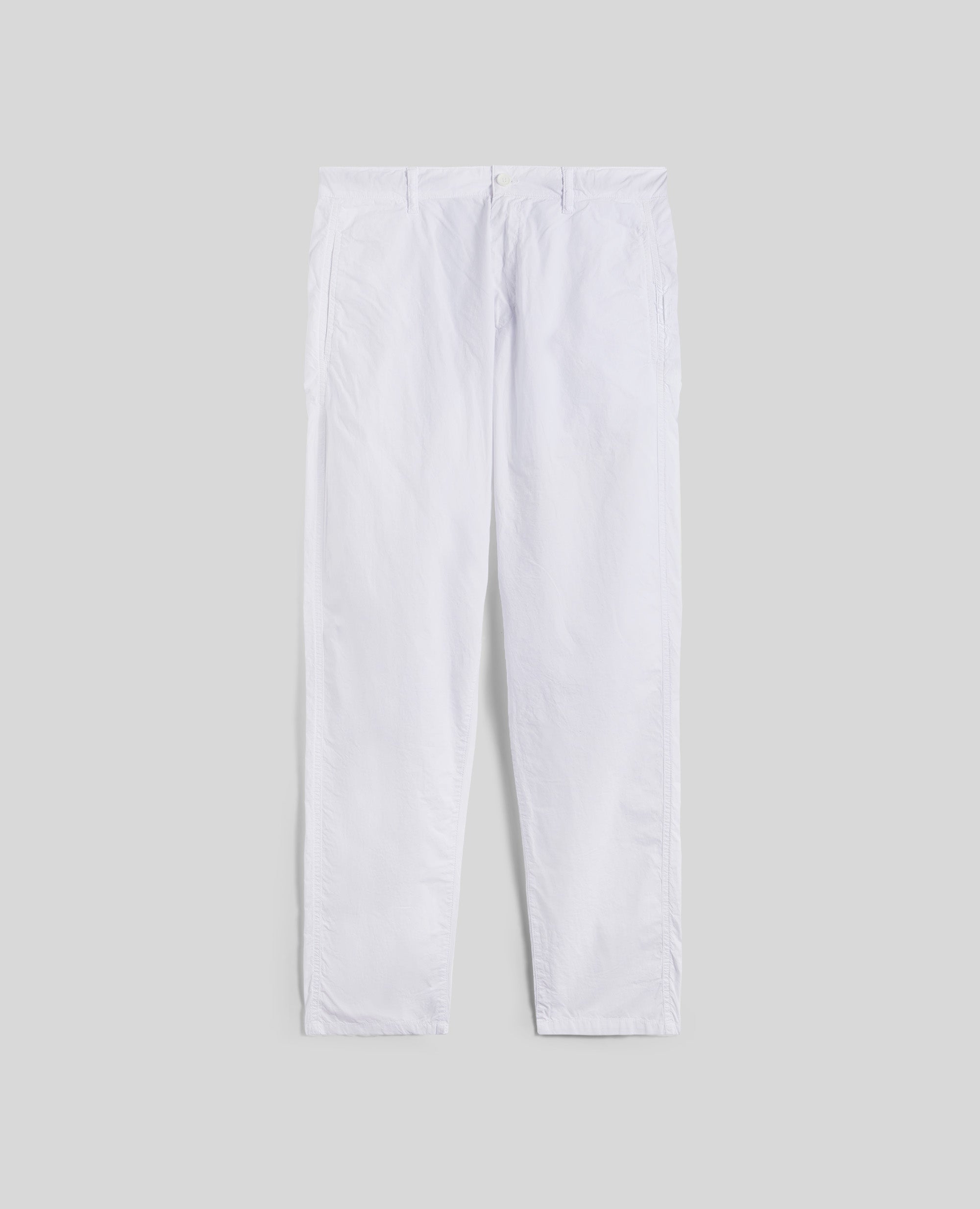 PANTALONE CHINO IN POPELINE DI COTONE-BIANCO-WHITE-BLANCO-WEISS-BLANC