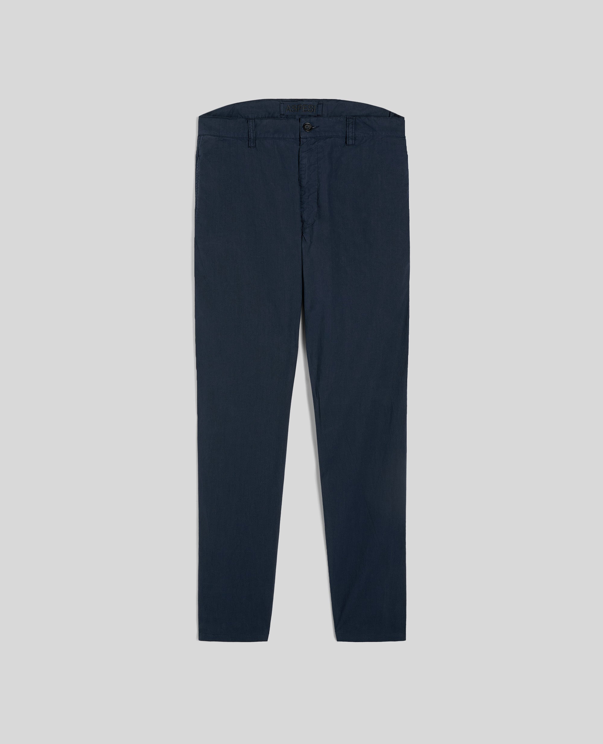 PANTALONE CHINO IN POPELINE DI COTONE-NAVY-NAVY-AZUL MARINO-NAVY-NAVY