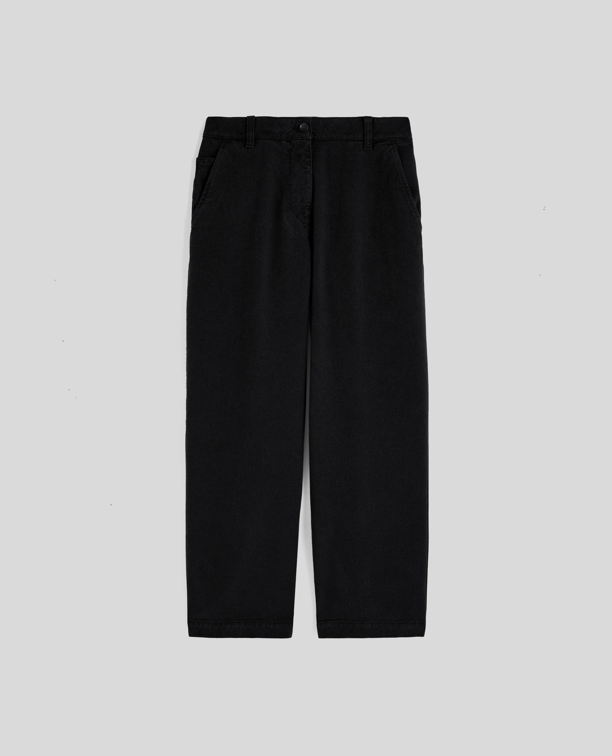 PANTALONE CROPPED IN TWILL-NERO-BLACK-NEGRO-SCHWARZ-NOIR