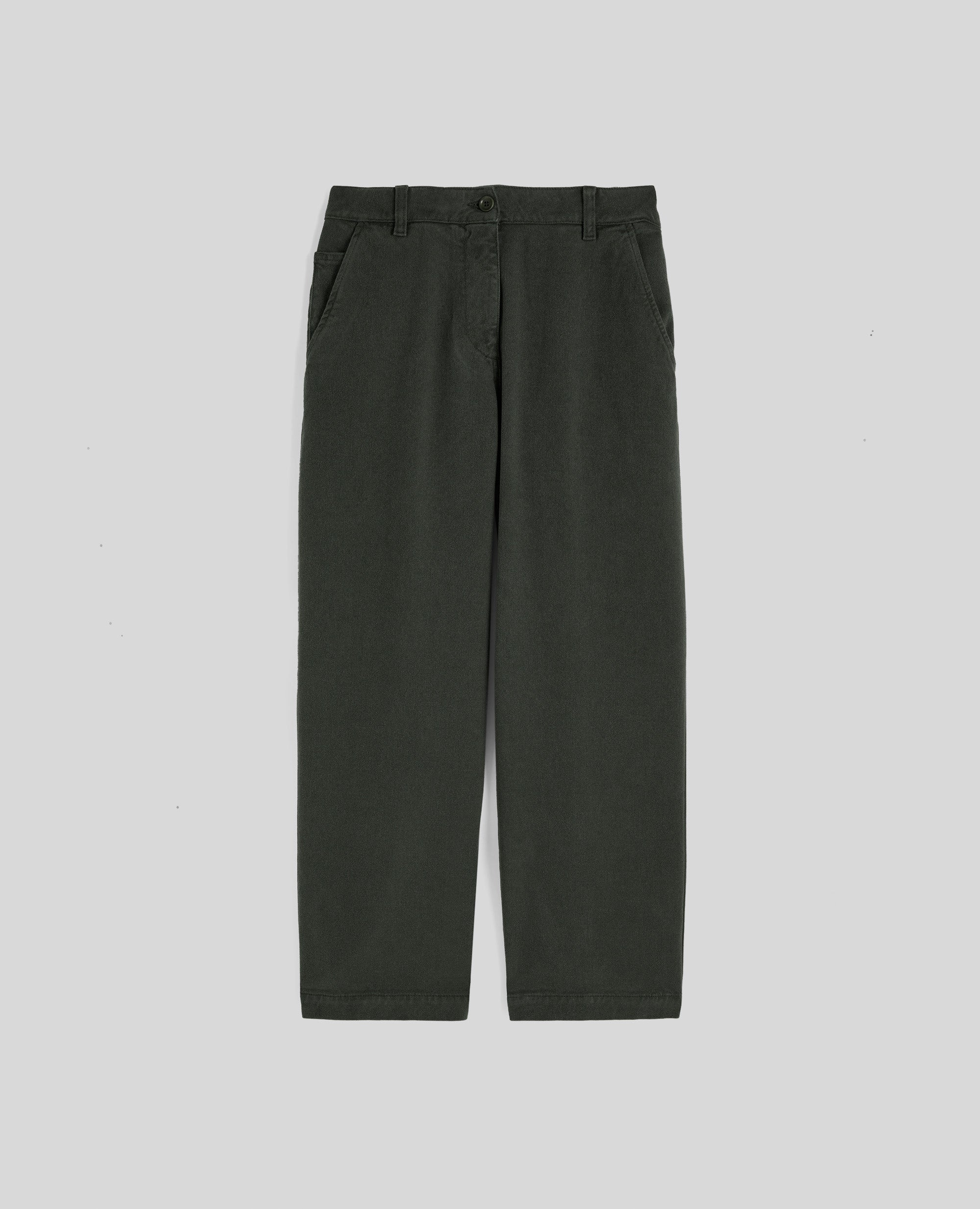 PANTALONE CROPPED IN TWILL-VERDE-GREEN-VERDE-GRUN-VERT