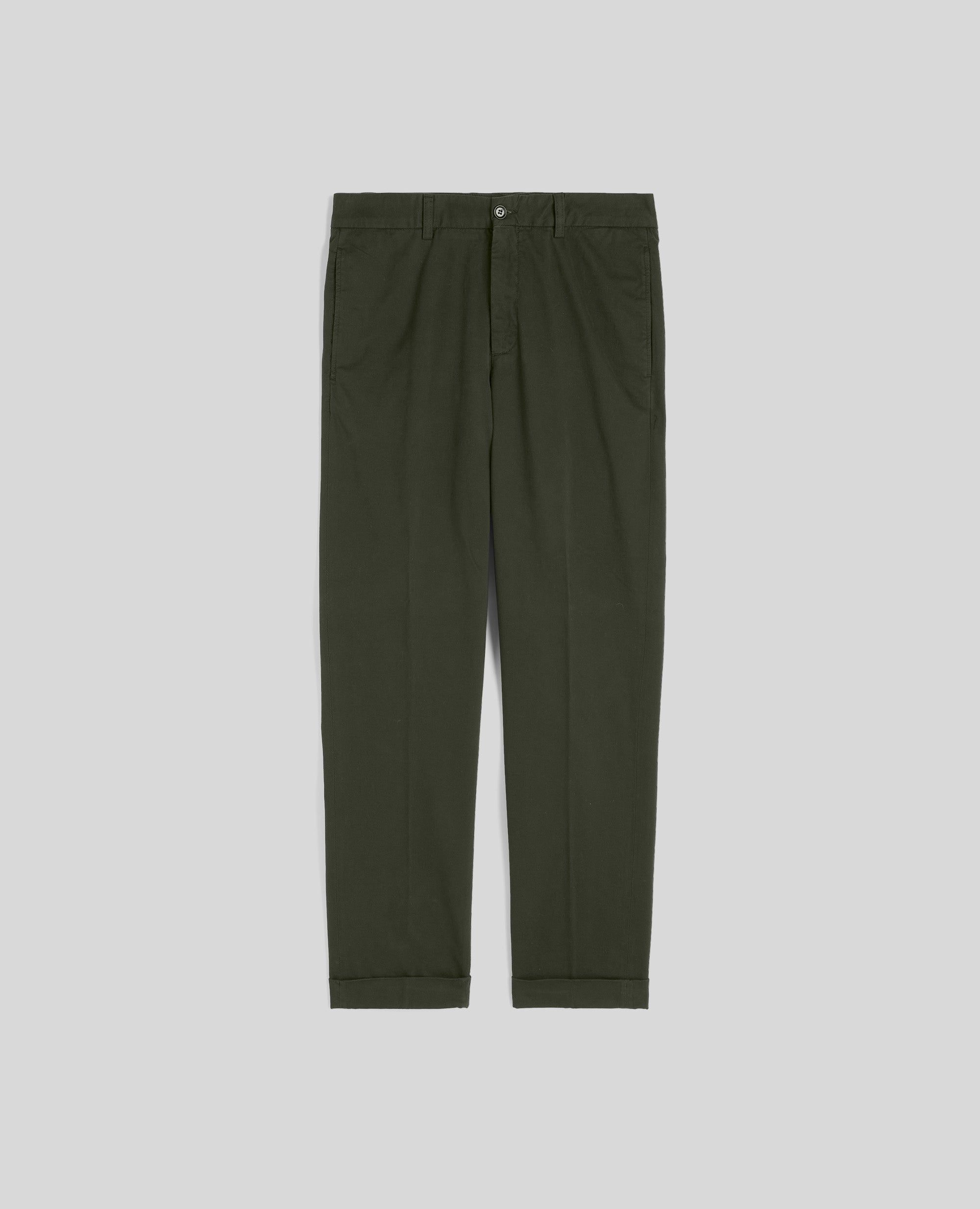 PANTALONE DOVER IN TWILL DI COTONE-VERDONE-DARK GREEN-VERDER¢N-DUNKELGRUN-VERT FONCE