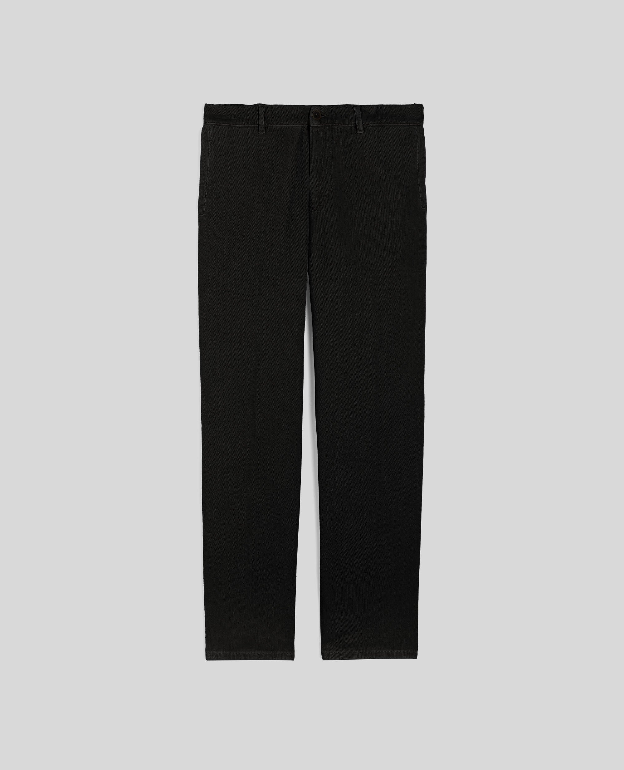 PANTALONE FLATS IN GABARDINA DI COTONE-NERO-BLACK-NEGRO-SCHWARZ-NOIR