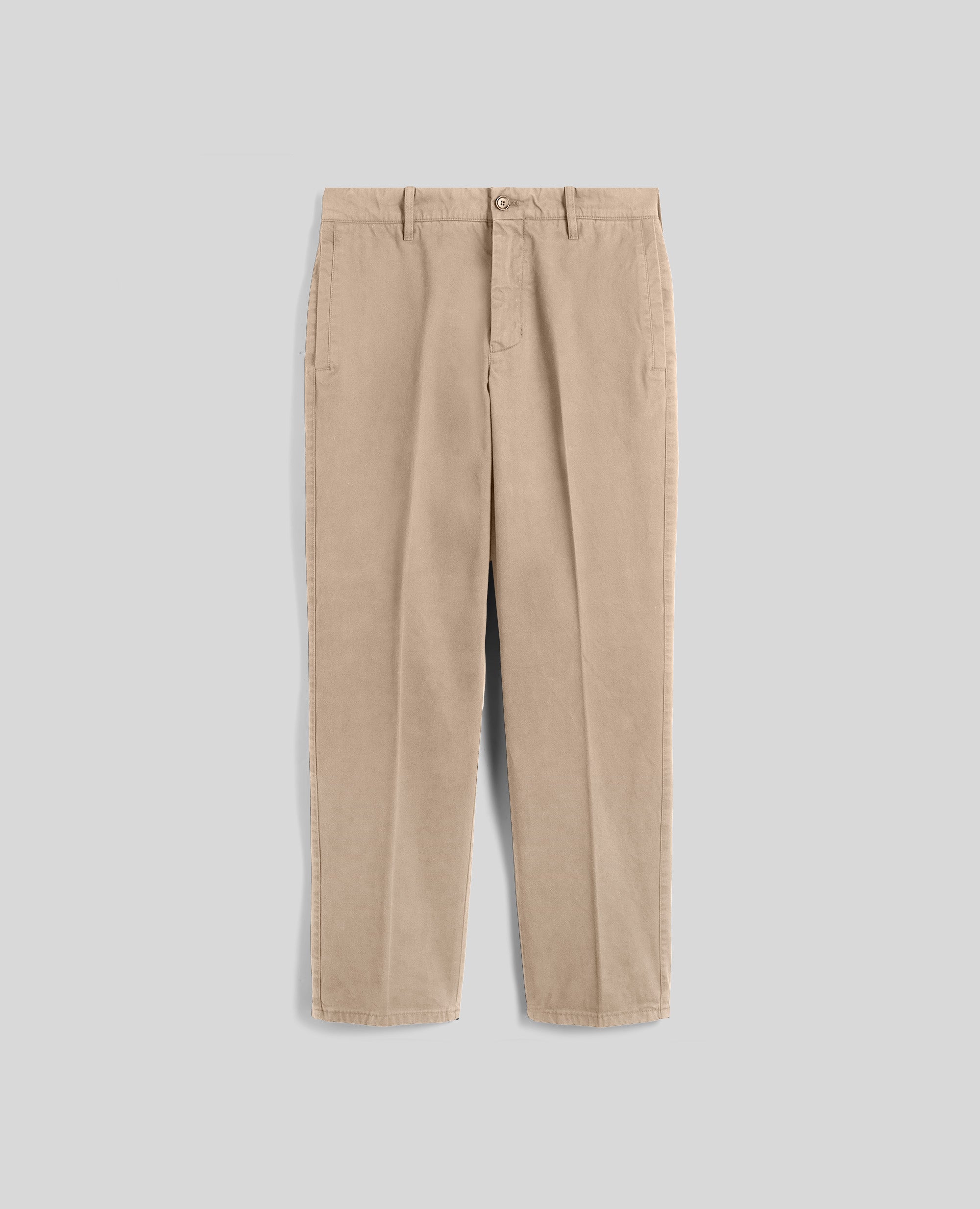 PANTALONE FLATS IN GABARDINA DI COTONE-SABBIA-SAND-ARENA-SAND-SABLE