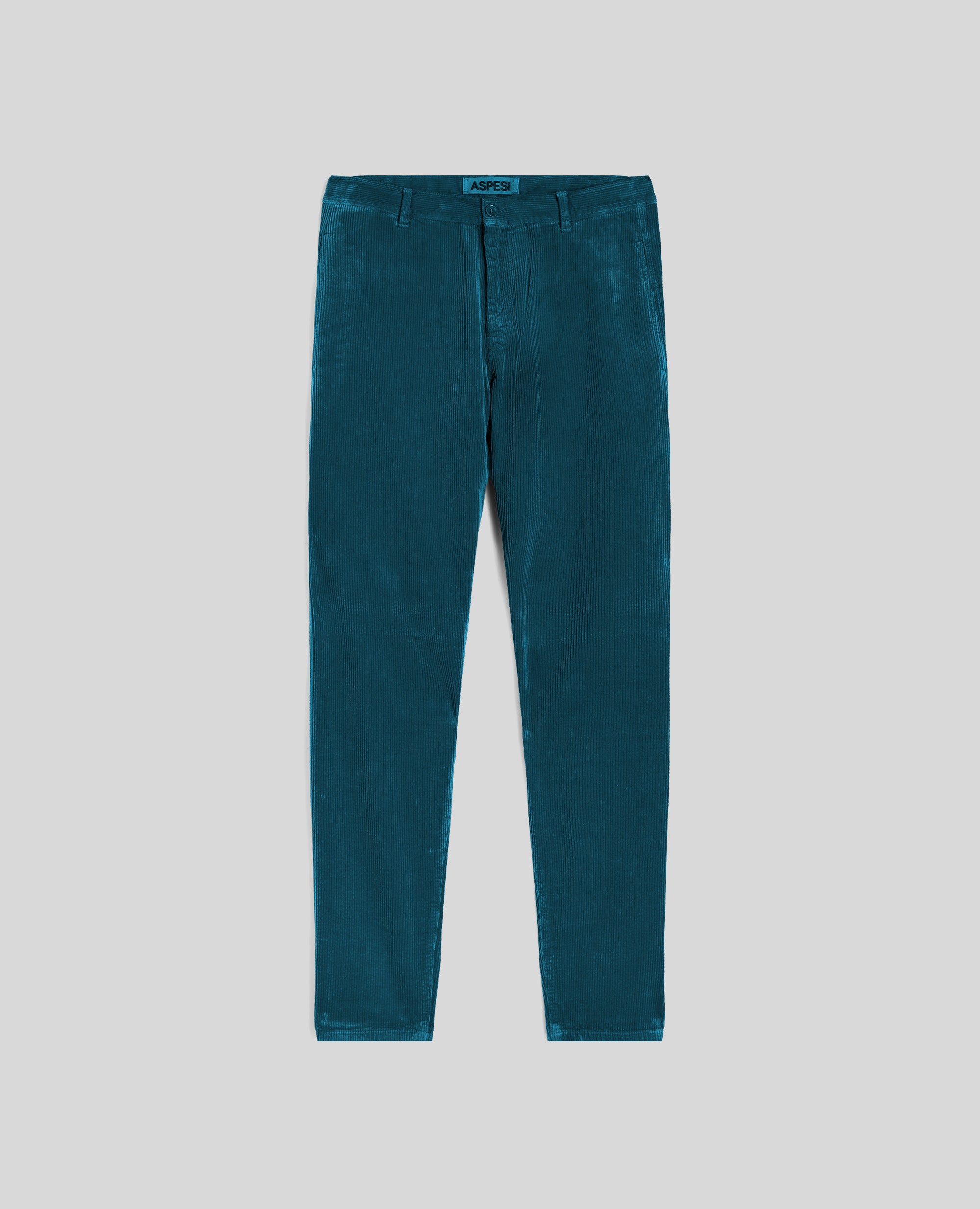 Pantalone Funzionale in velluto a coste tinto in capo-PAVONE-TEAL-PAVO REAL-PFAU-PAON