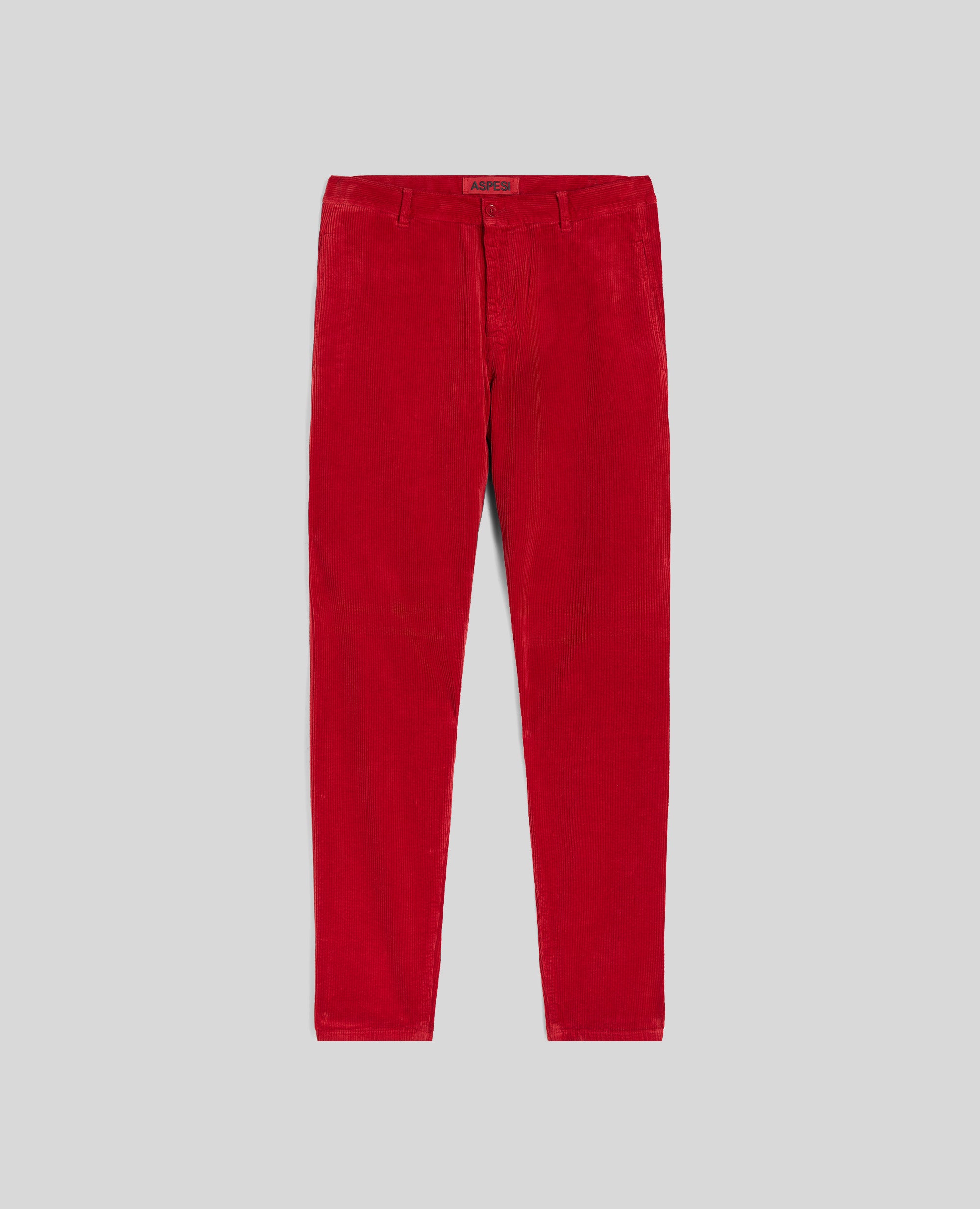 Pantalone Funzionale in velluto a coste tinto in capo-ROSSO-RED-ROJO-ROT-ROUGE